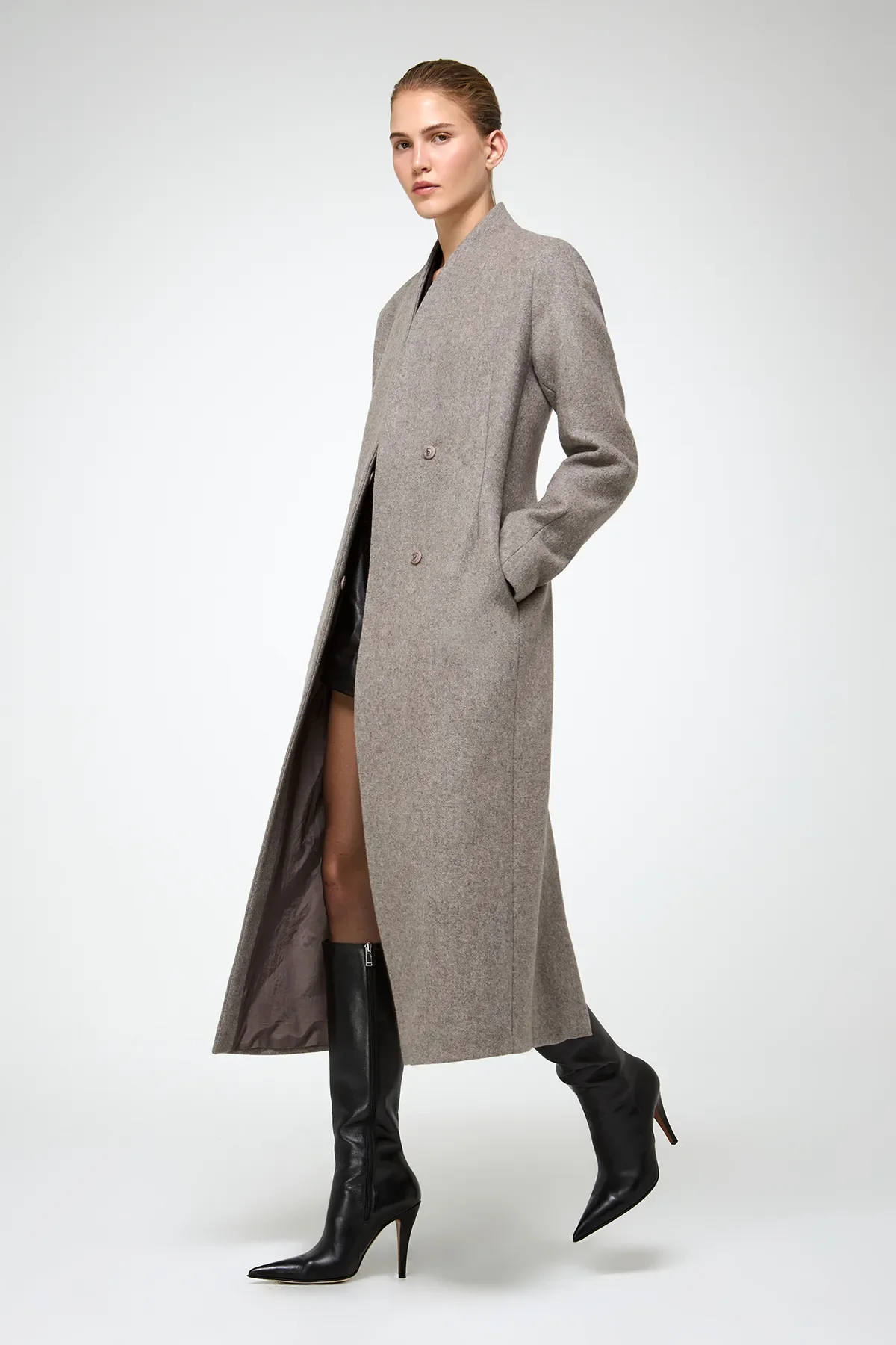 Luce - Grey Wool Coat - Image 5