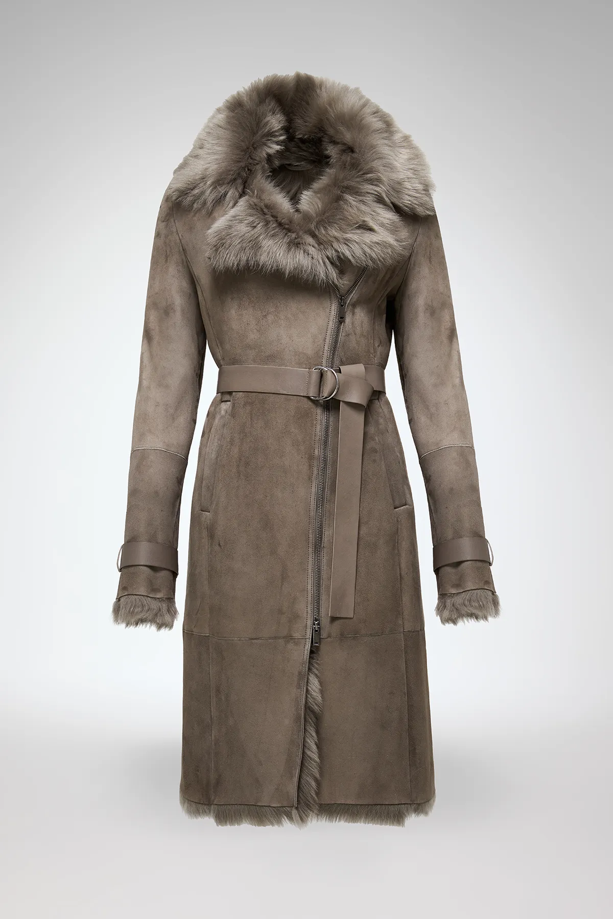 Lyza -  Toscana Stone Shearling Coat - Image 5