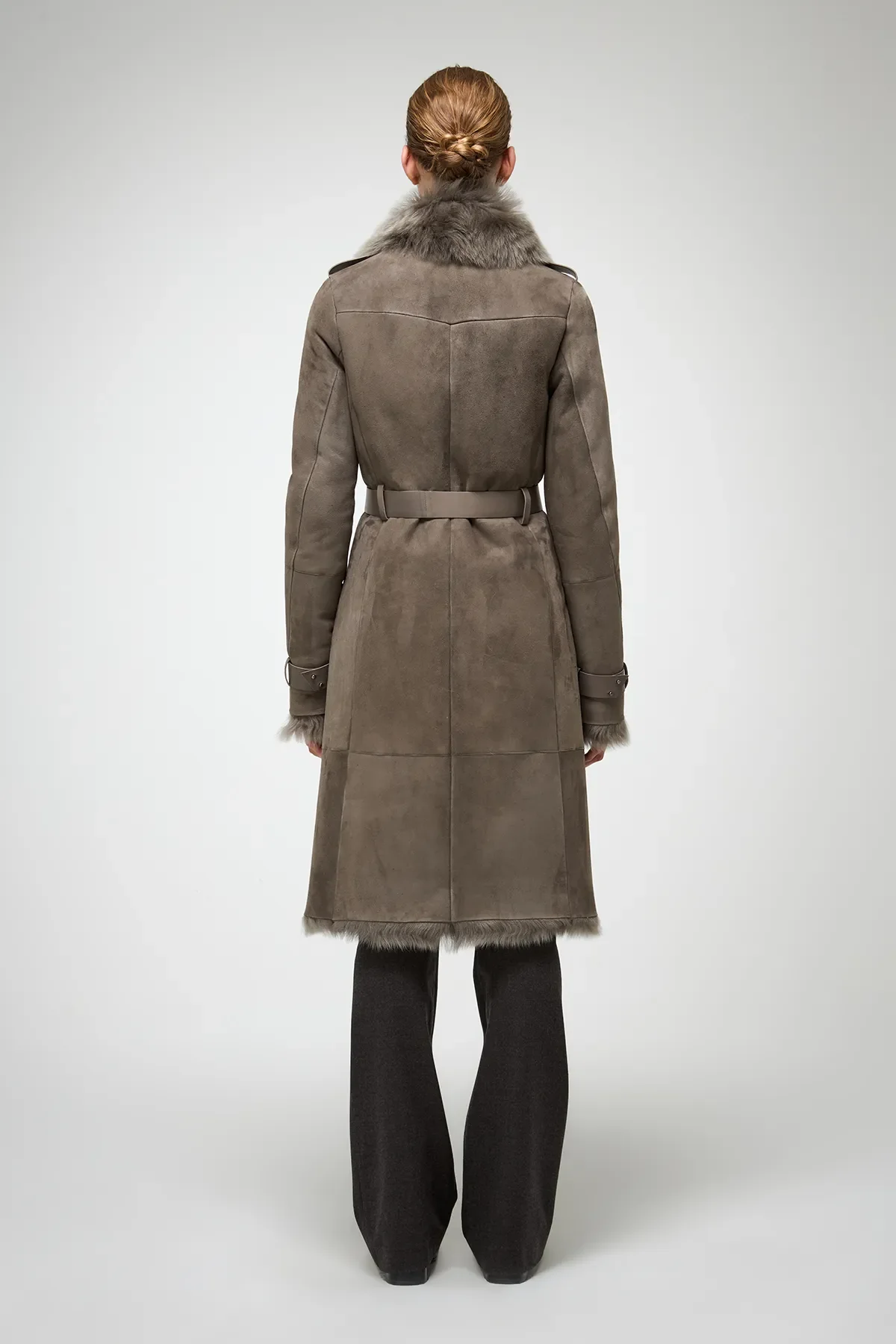 Lyza -  Toscana Stone Shearling Coat - Image 6