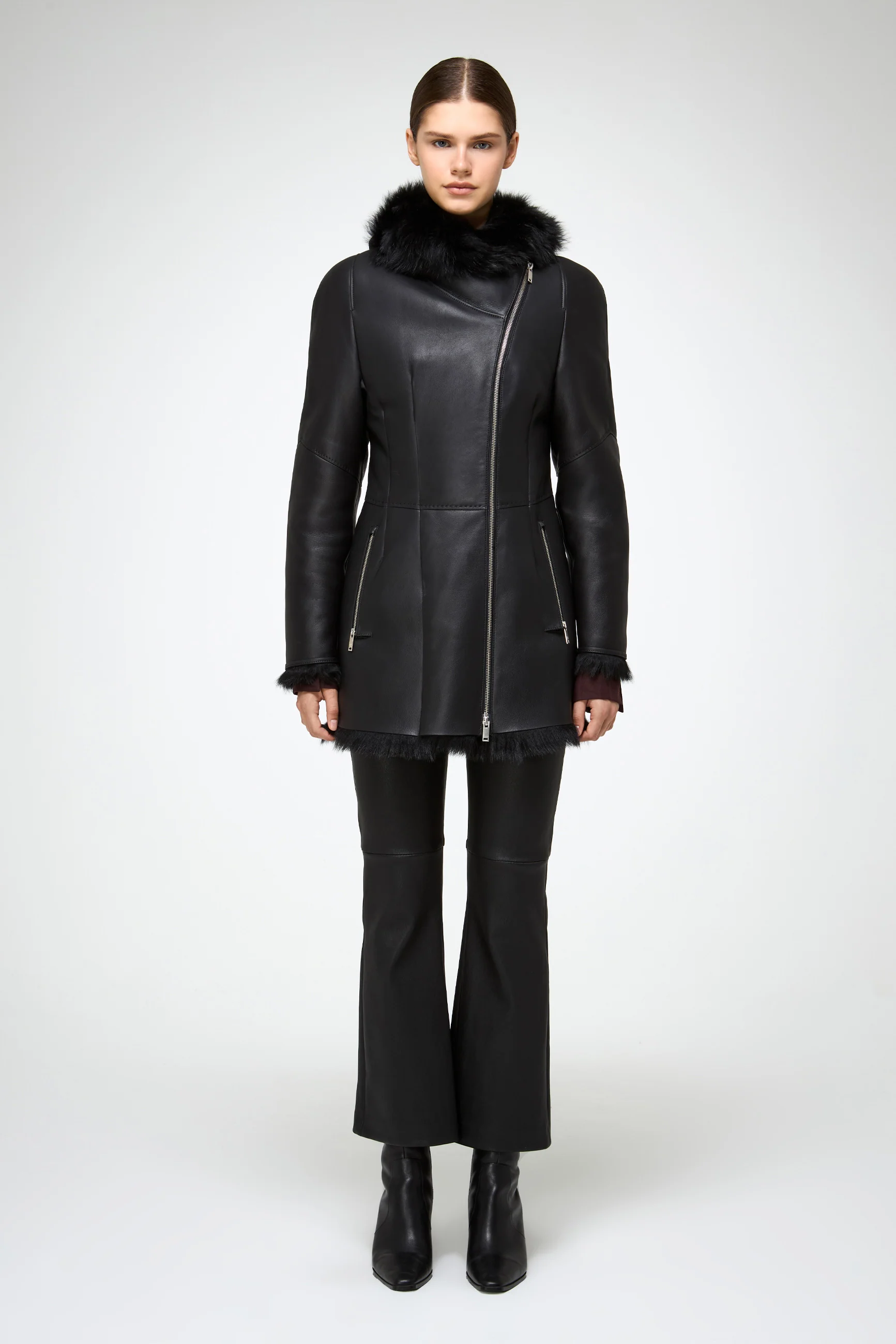Mallory - Black Shearling Coat - Image 5