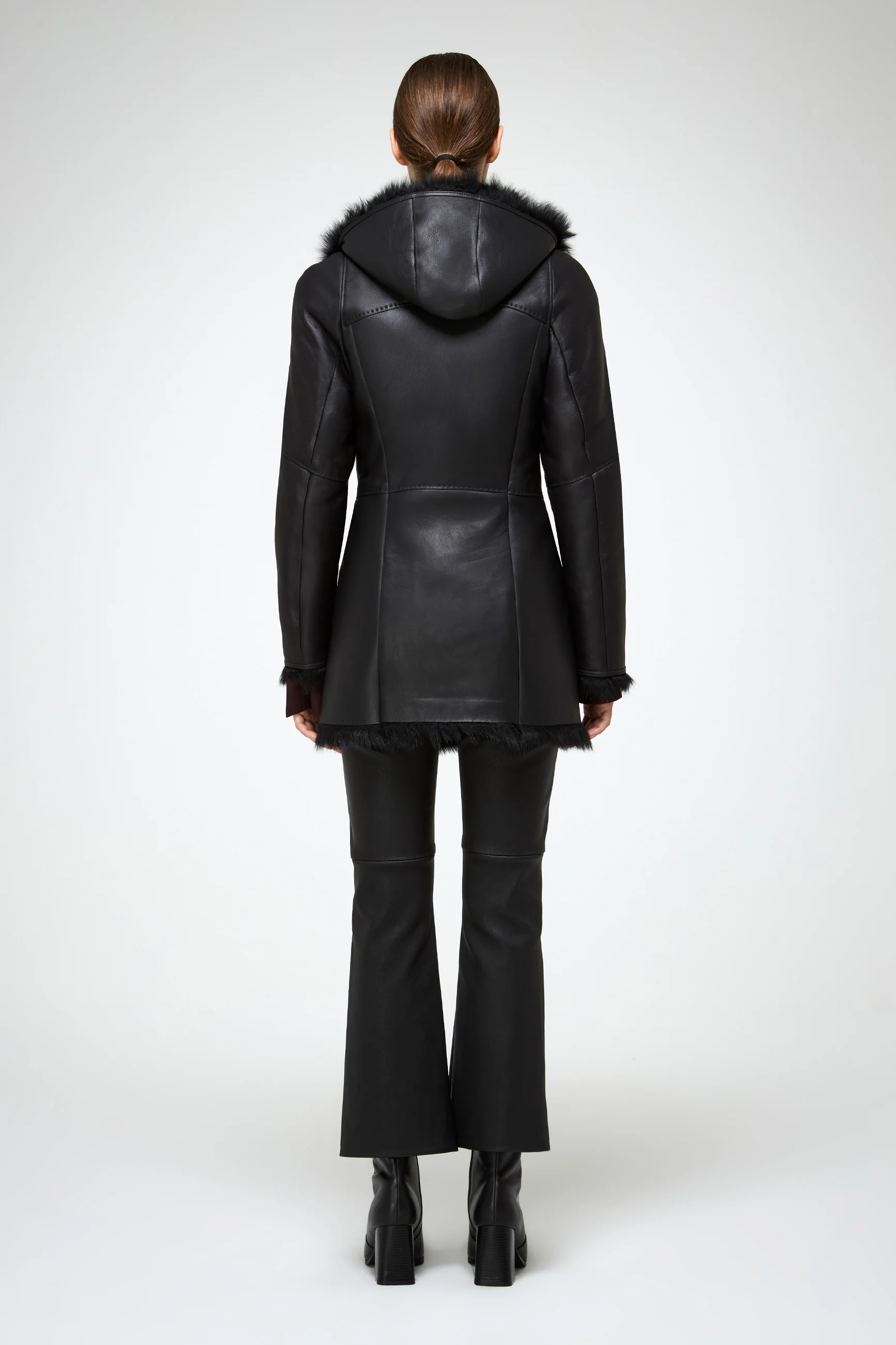 Mallory - Black Shearling Coat - Image 7