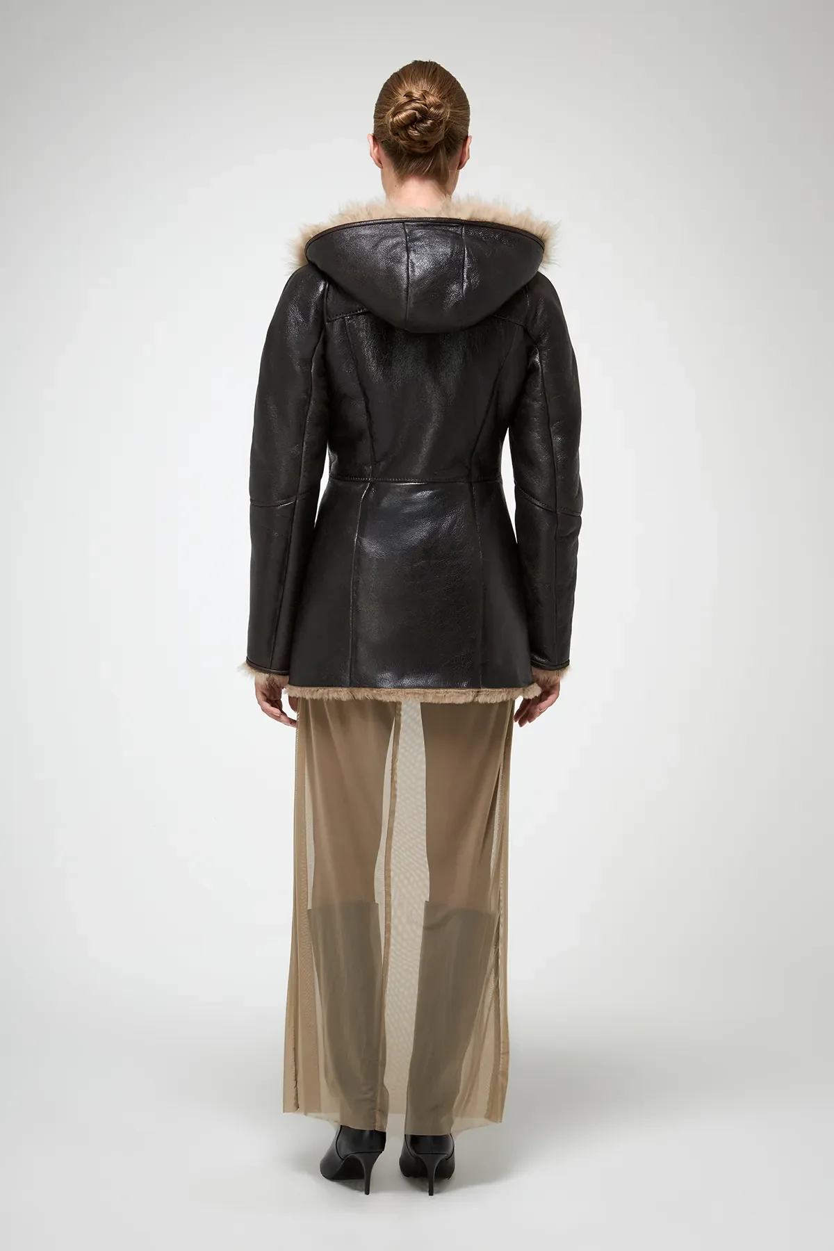 Mallory - Desert Beige Shearling Coat - Image 6