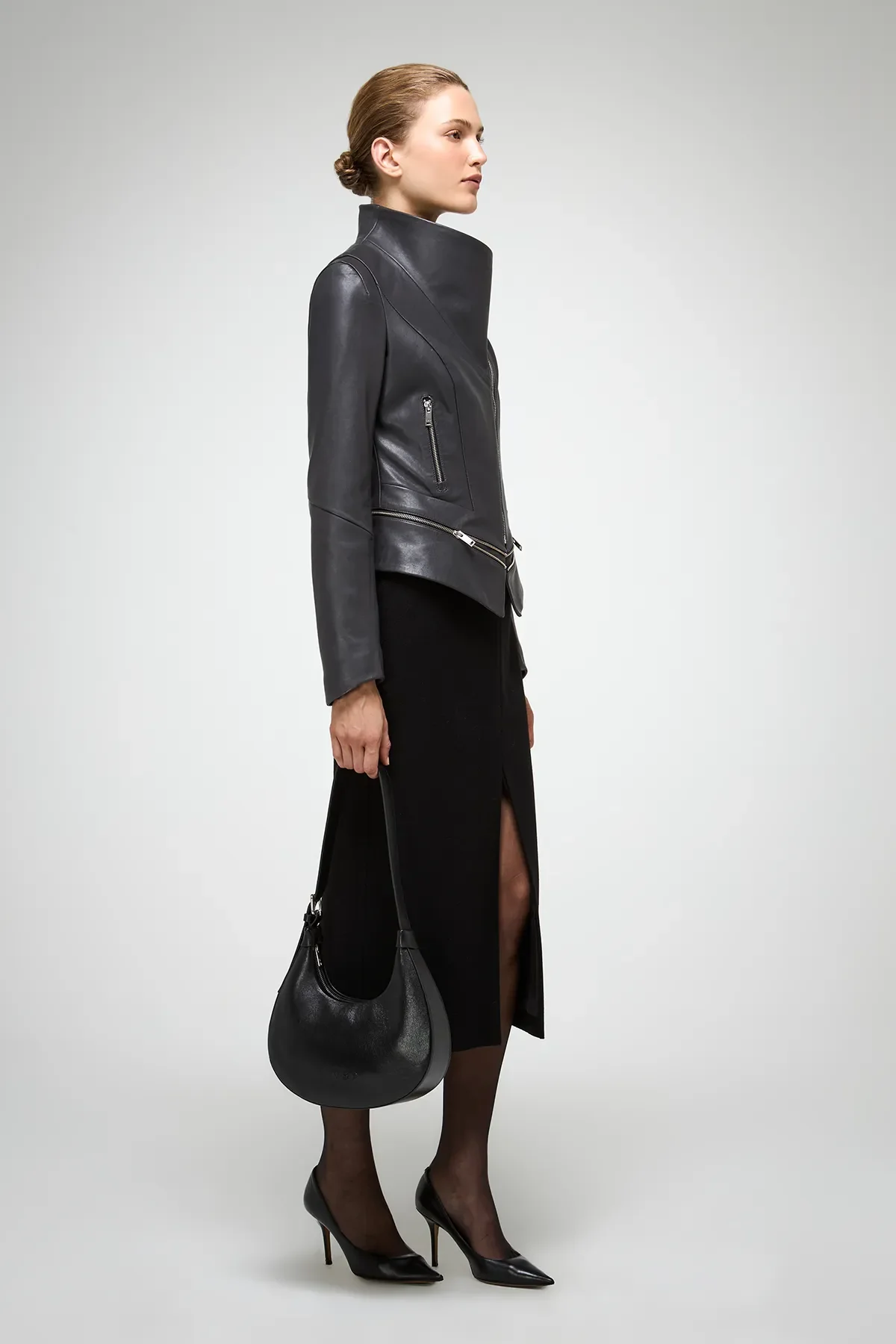 Marcela - Anthracite Leather Jacket - Image 5