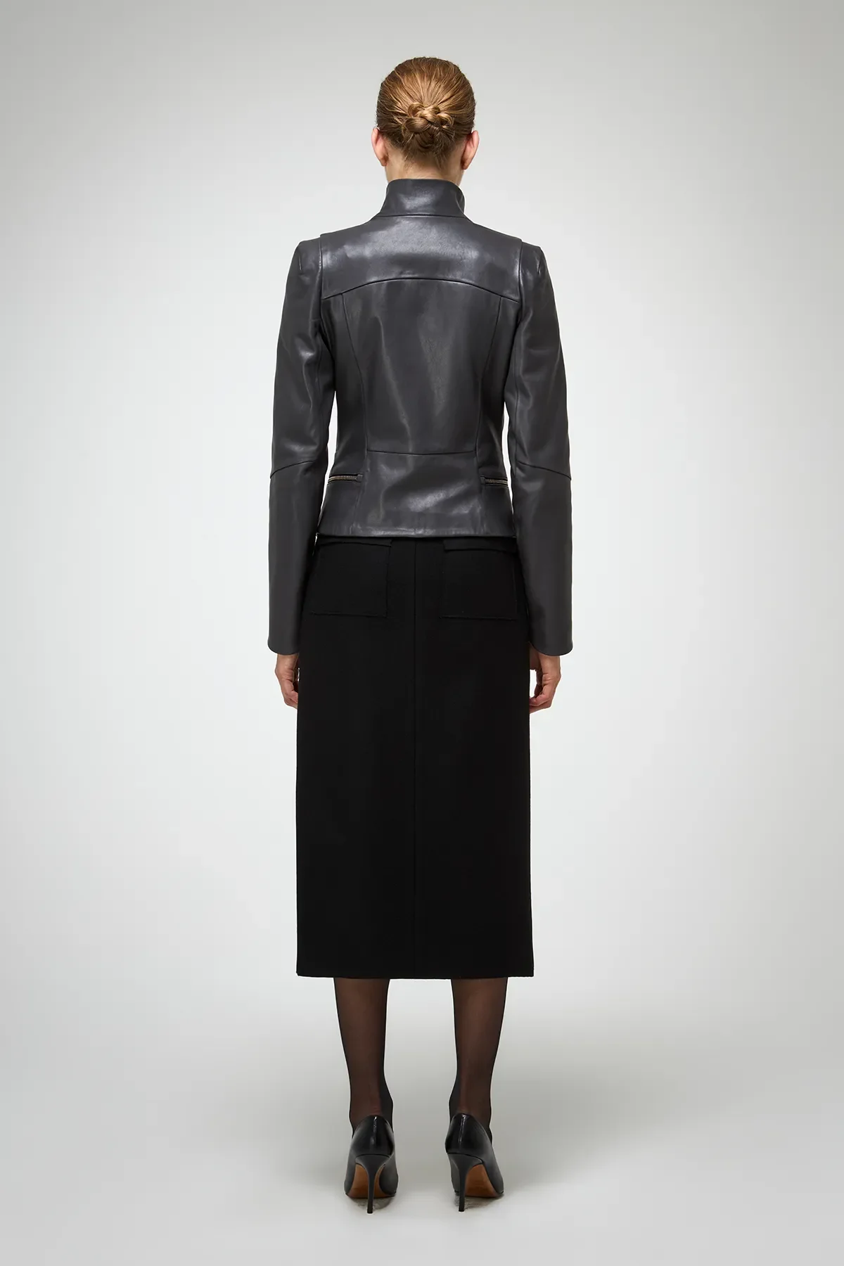 Marcela - Anthracite Leather Jacket - Image 7