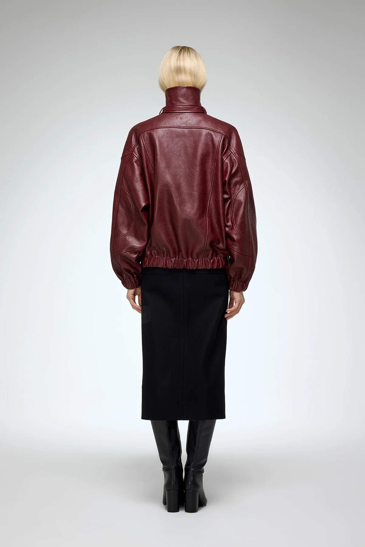 May - Bordeaux Leather Jacket - Image 7