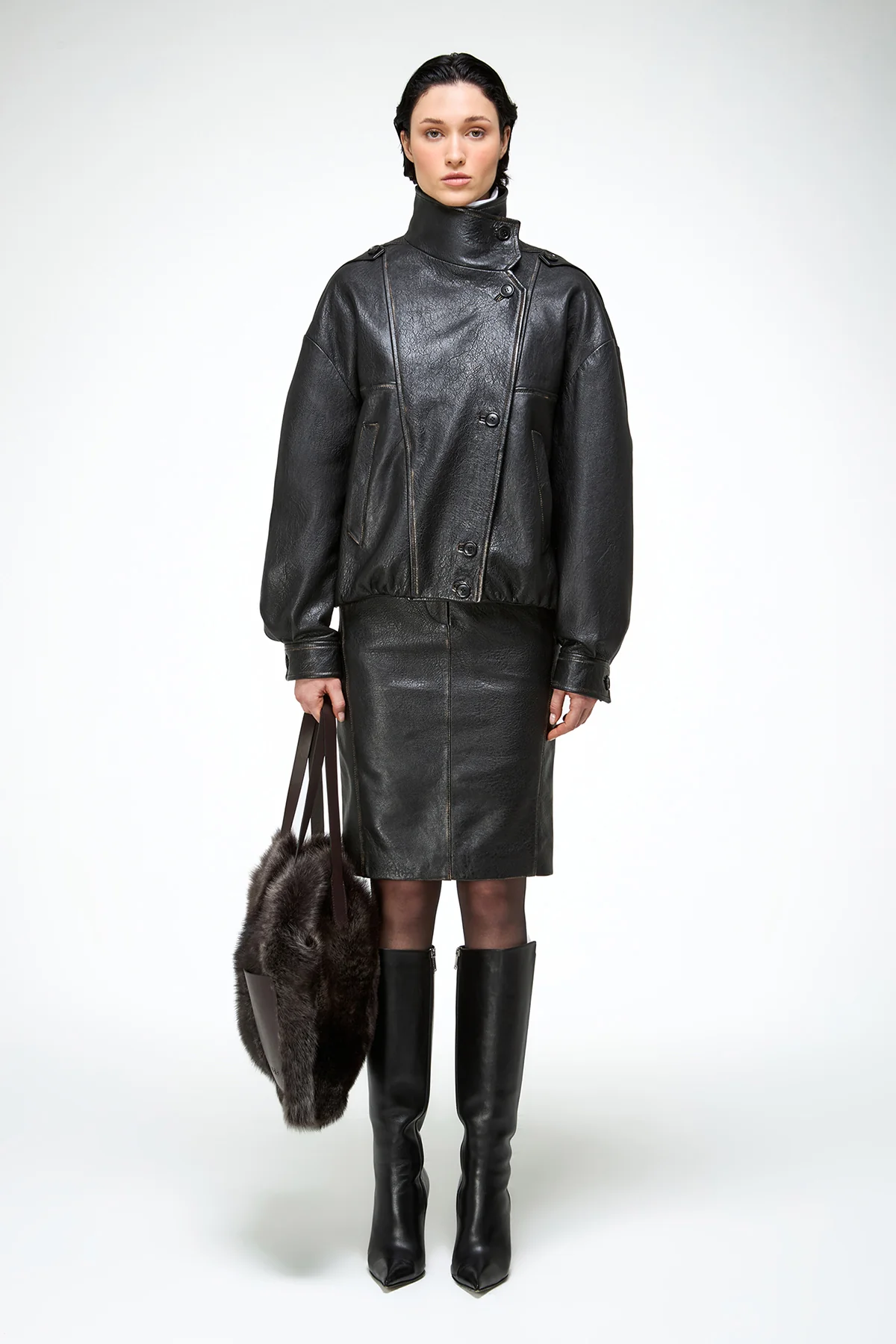 Maya - Dark Brown Leather Jacket - Image 3