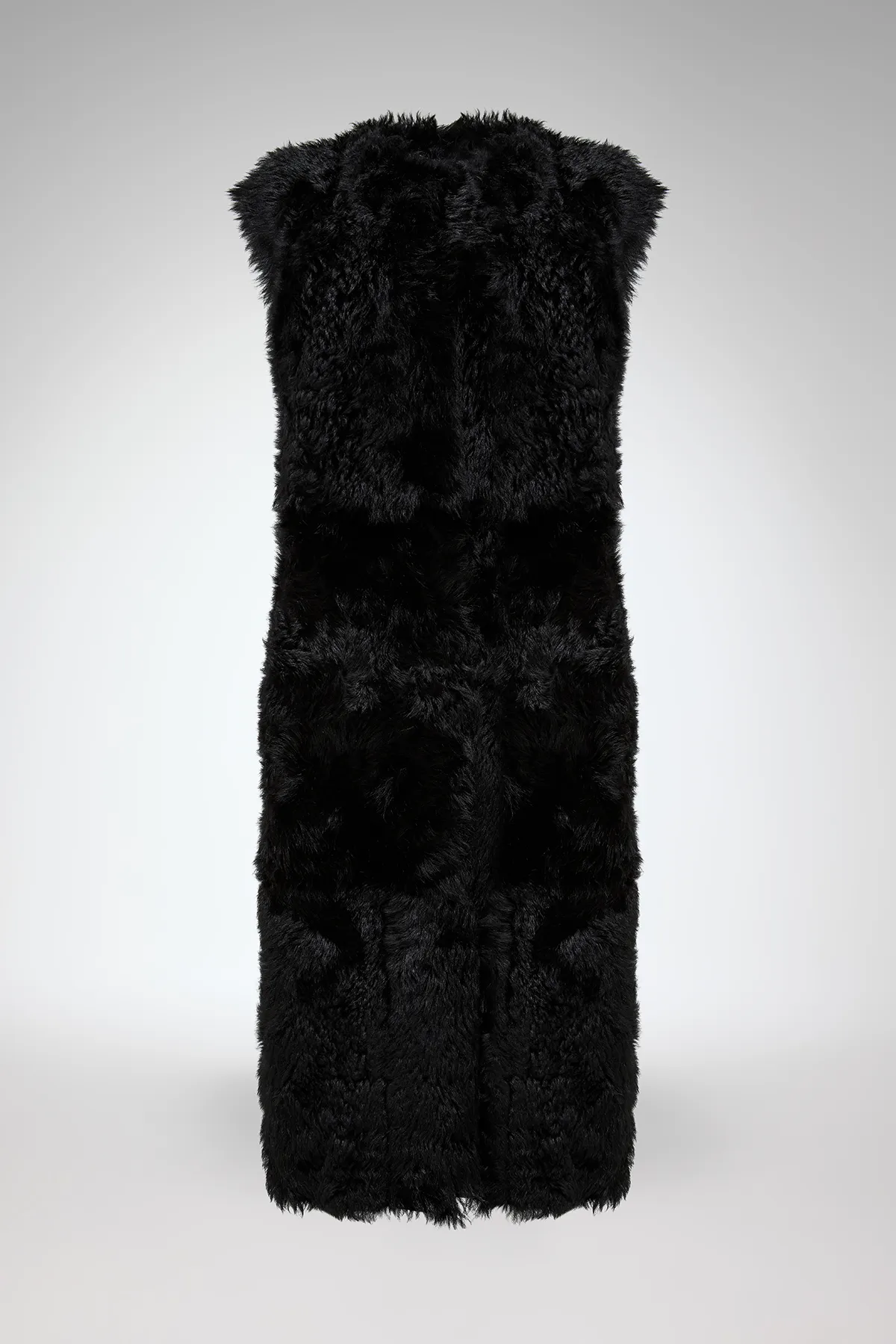 Mirella - Black Shearling Vest - Image 6