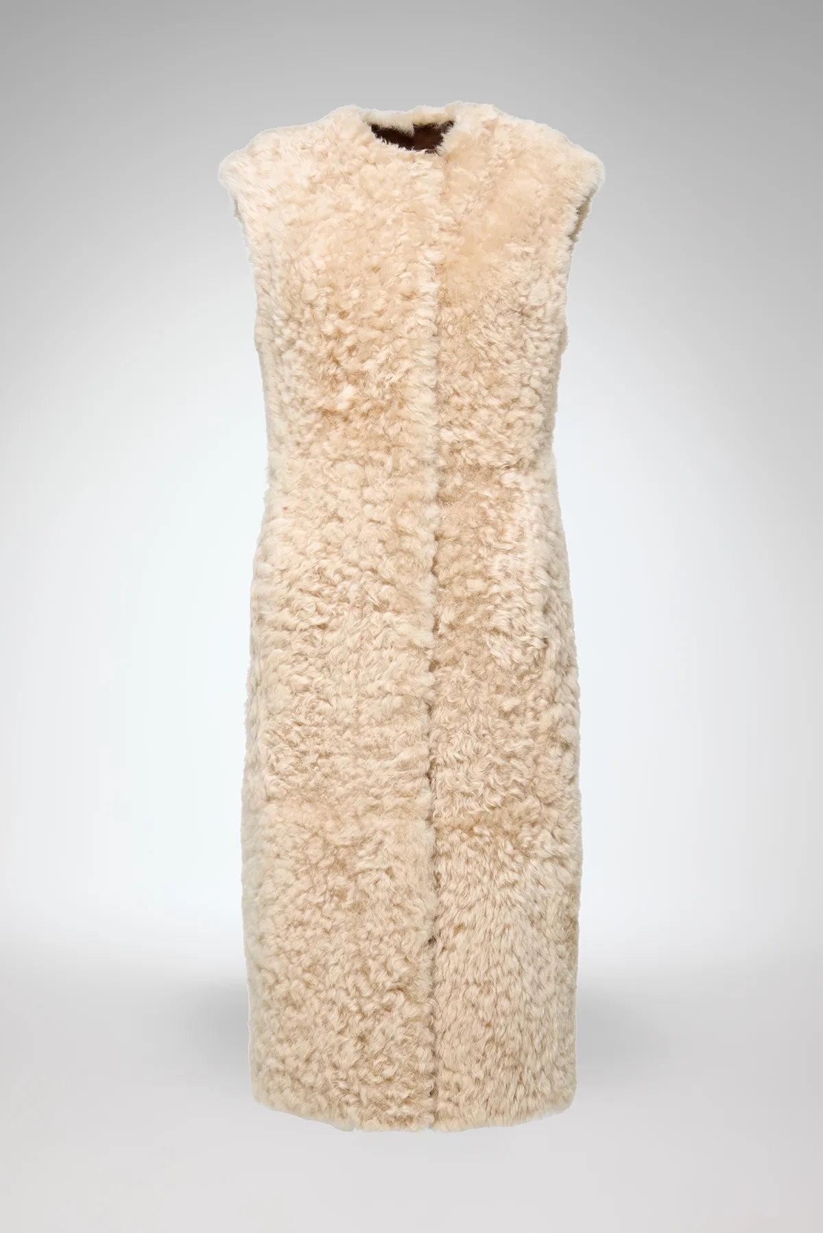 Mirella - Light Brown Shearling Vest - Image 5