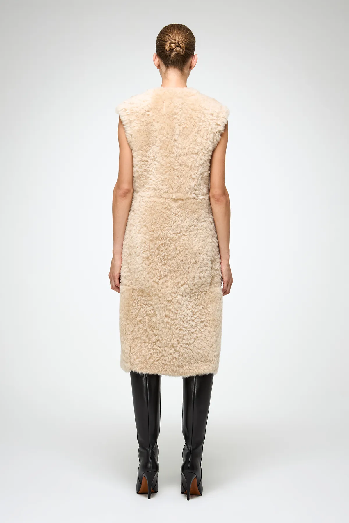 Mirella - Light Brown Shearling Vest - Image 7