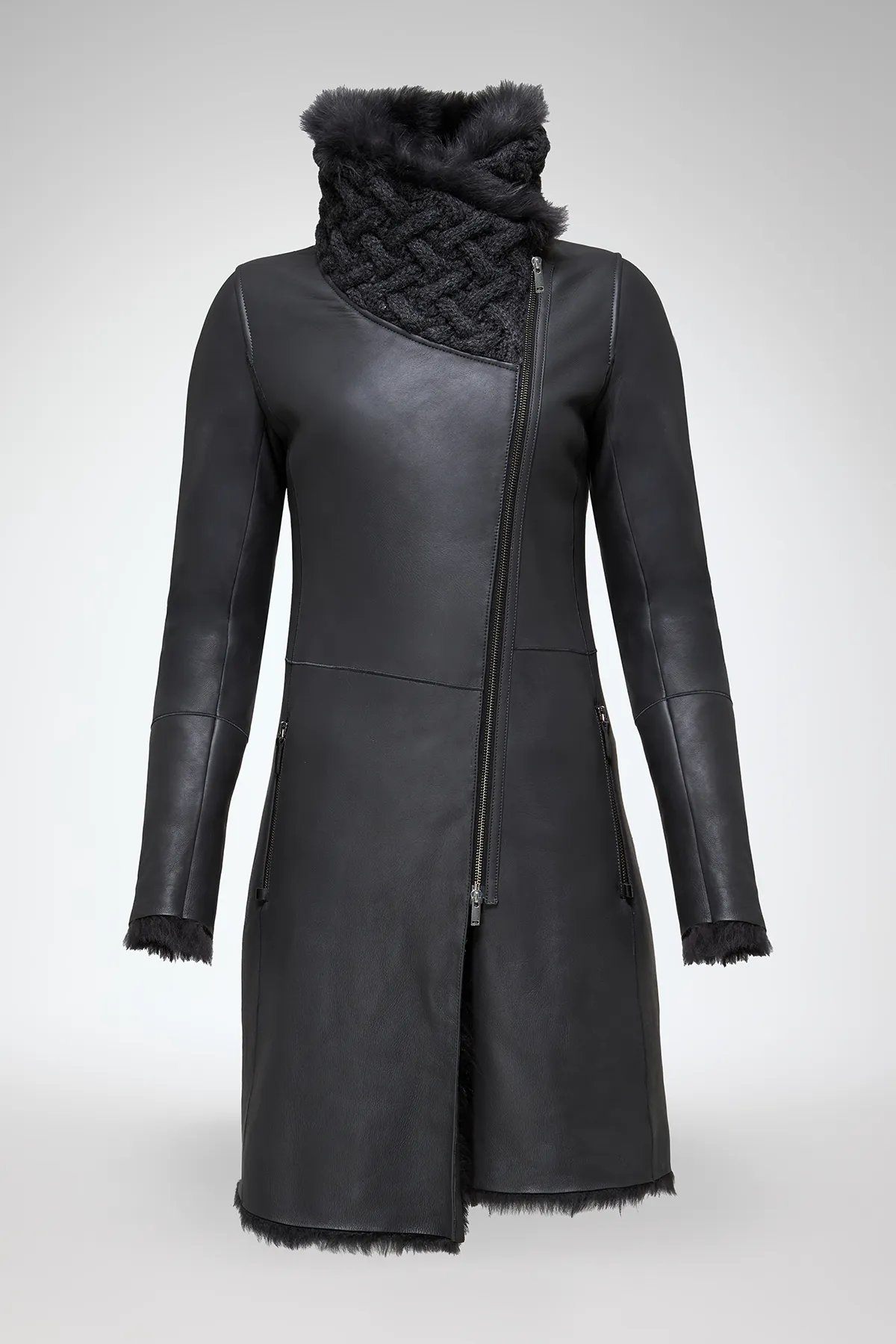 Mylena - Toscana Anthracite Shearling Coat - Image 5