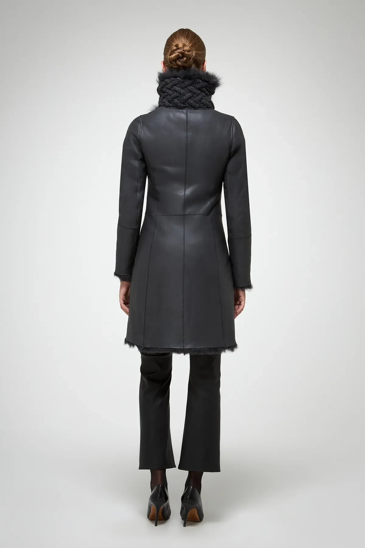 Mylena - Toscana Anthracite Shearling Coat - Image 6