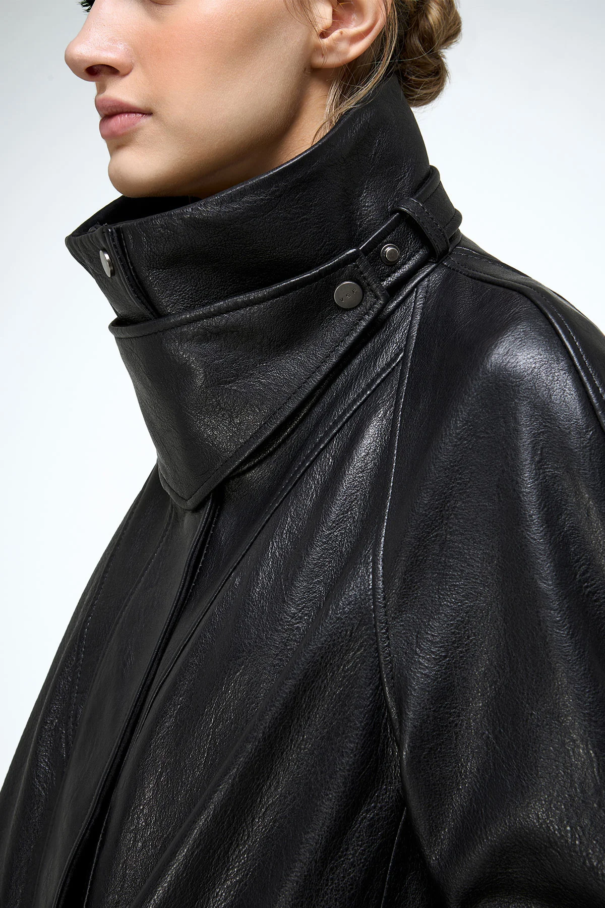 Naomi - Black Leather Coat - Image 4