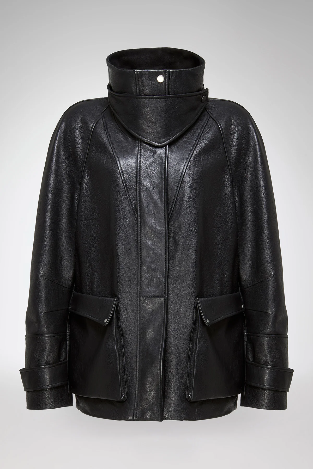 Naomi - Black Leather Coat - Image 6