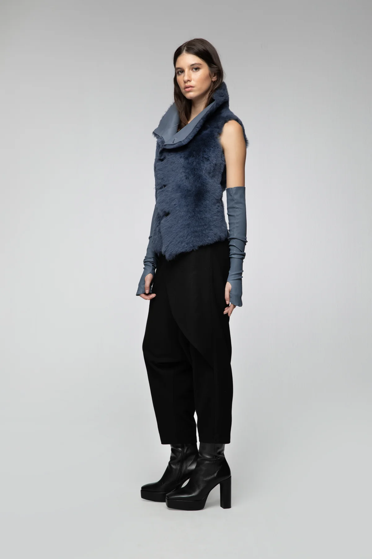Nova - Indigo Shearling Vest - Image 3