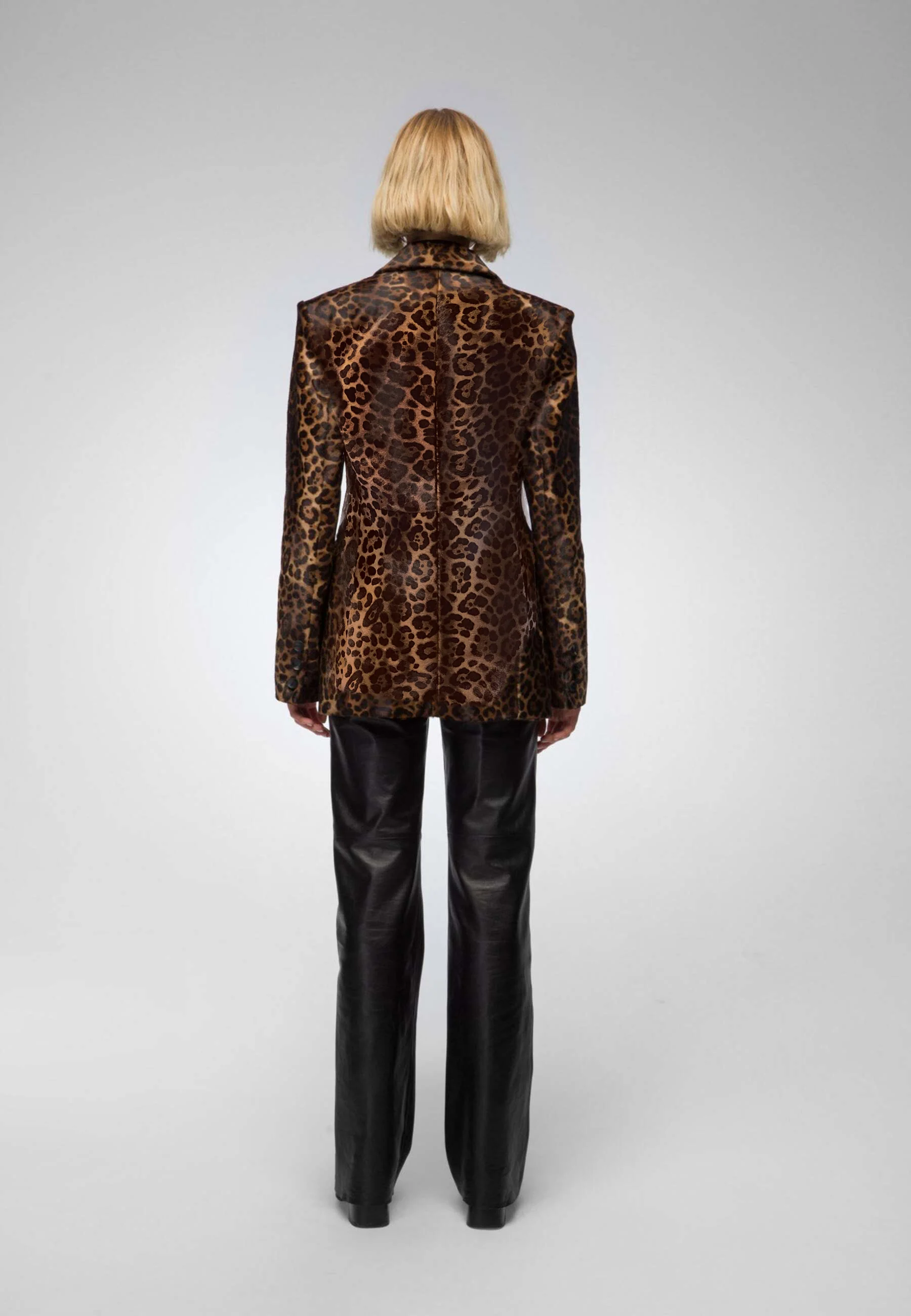 Oceane - Brown Leopard Leather Jacket - Image 5