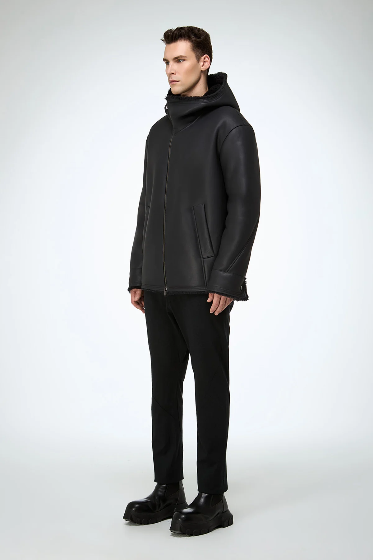 Oscar - Anthracite Shearling Jacket - Image 3