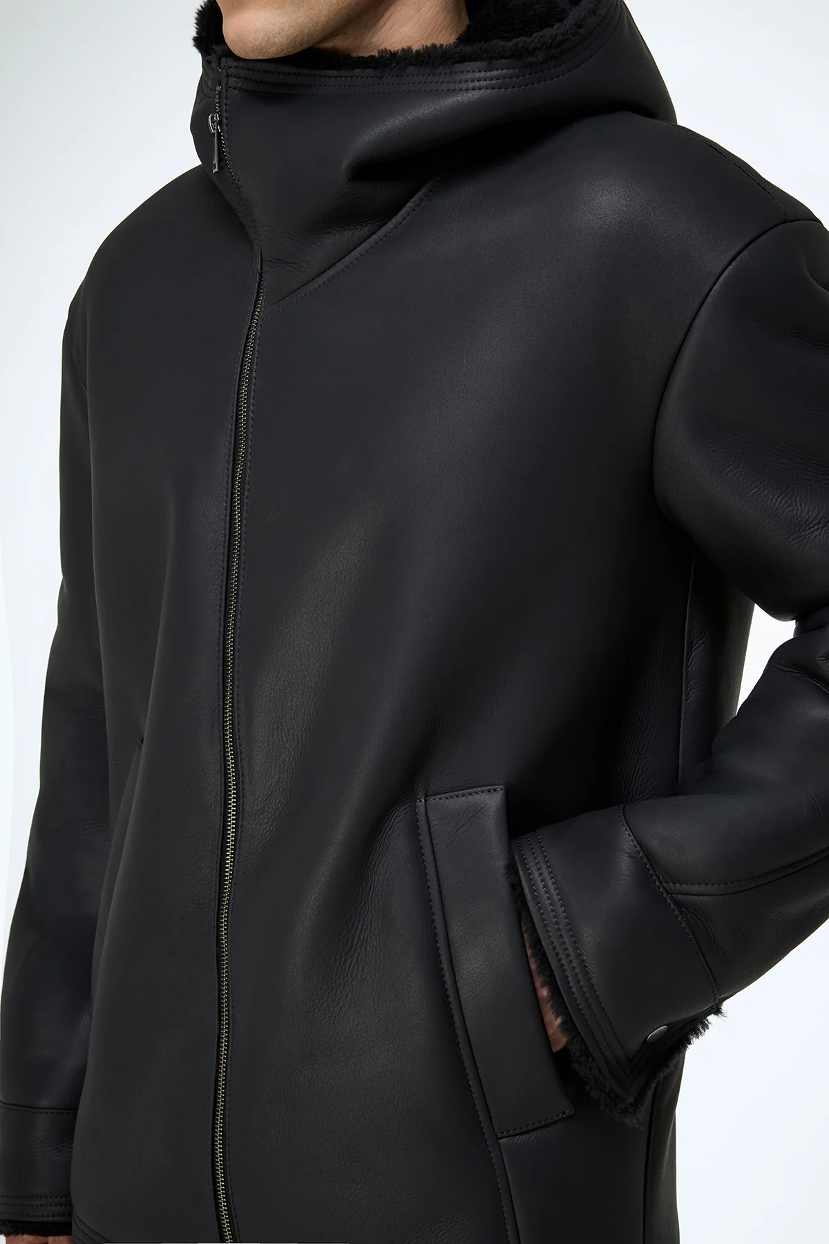 Oscar - Anthracite Shearling Jacket - Image 4