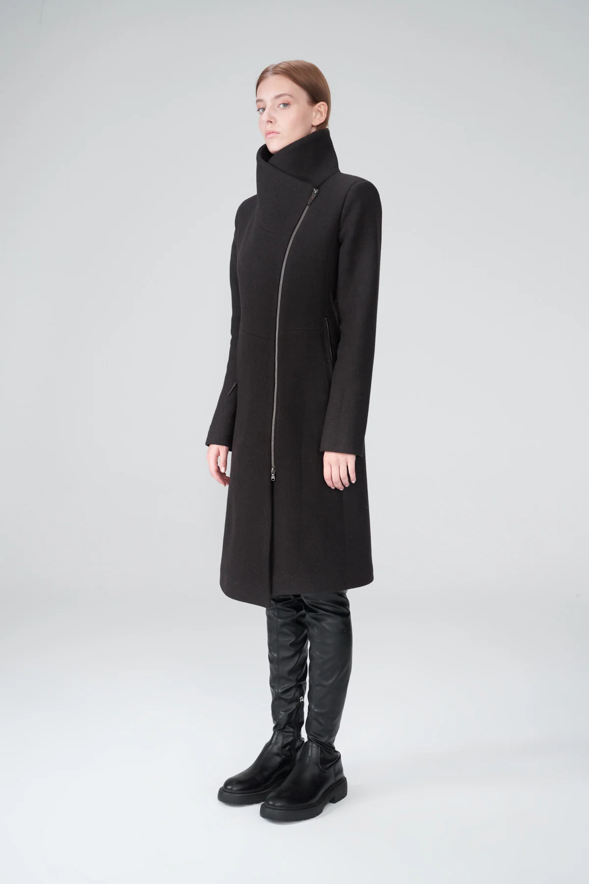 Pamelia - Brown Wool Coat - Image 3