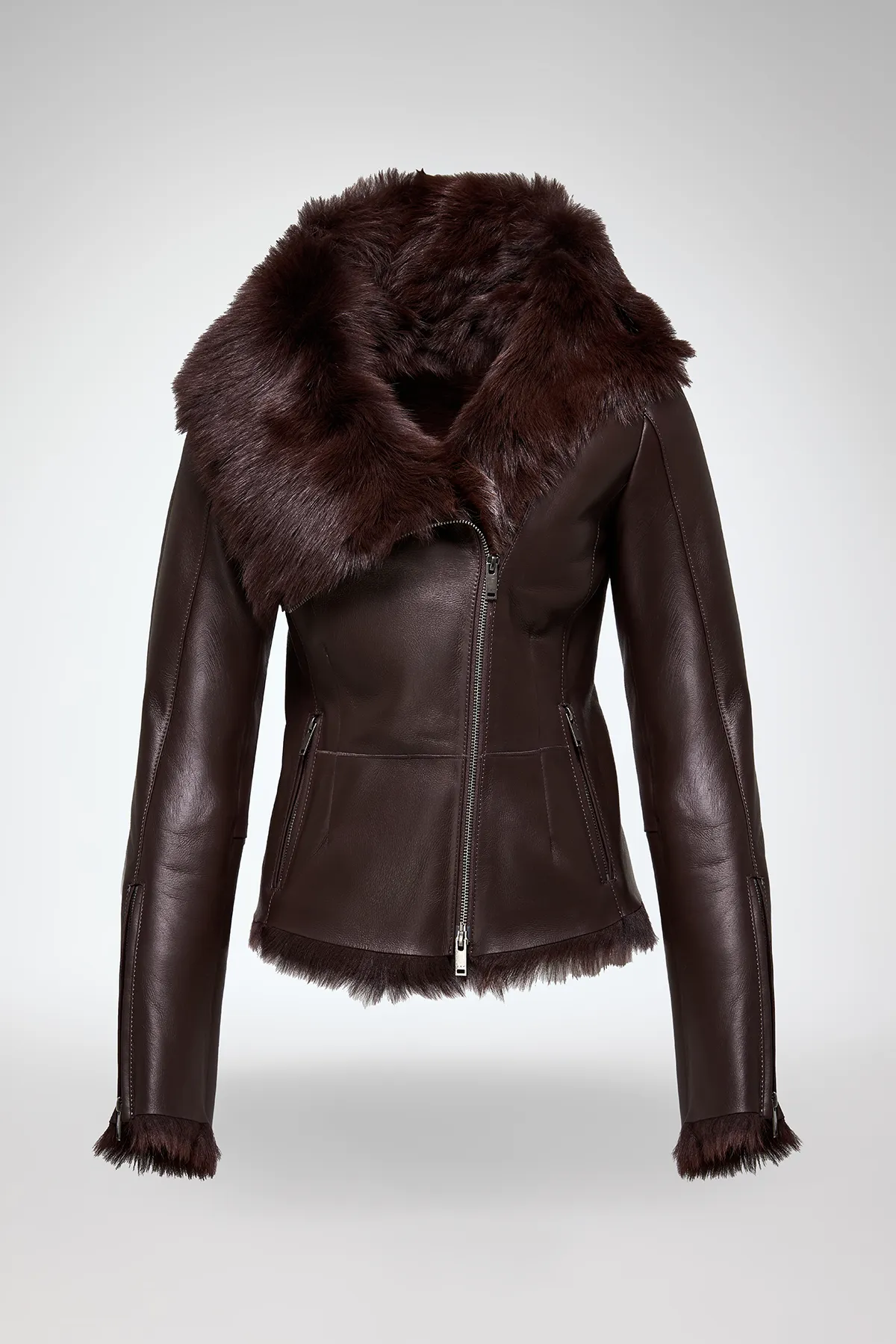 Petra - Cherry Shearling Jacket - Image 5
