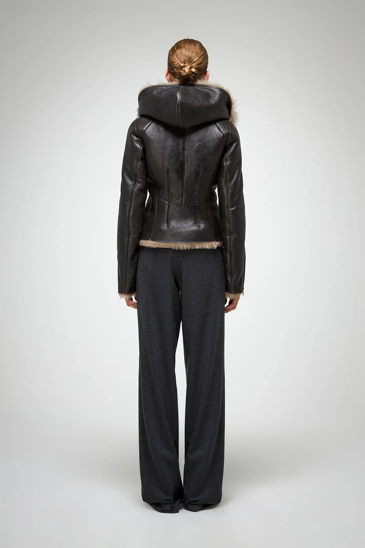 Petra - Desert Beige Shearling Jacket - Image 7
