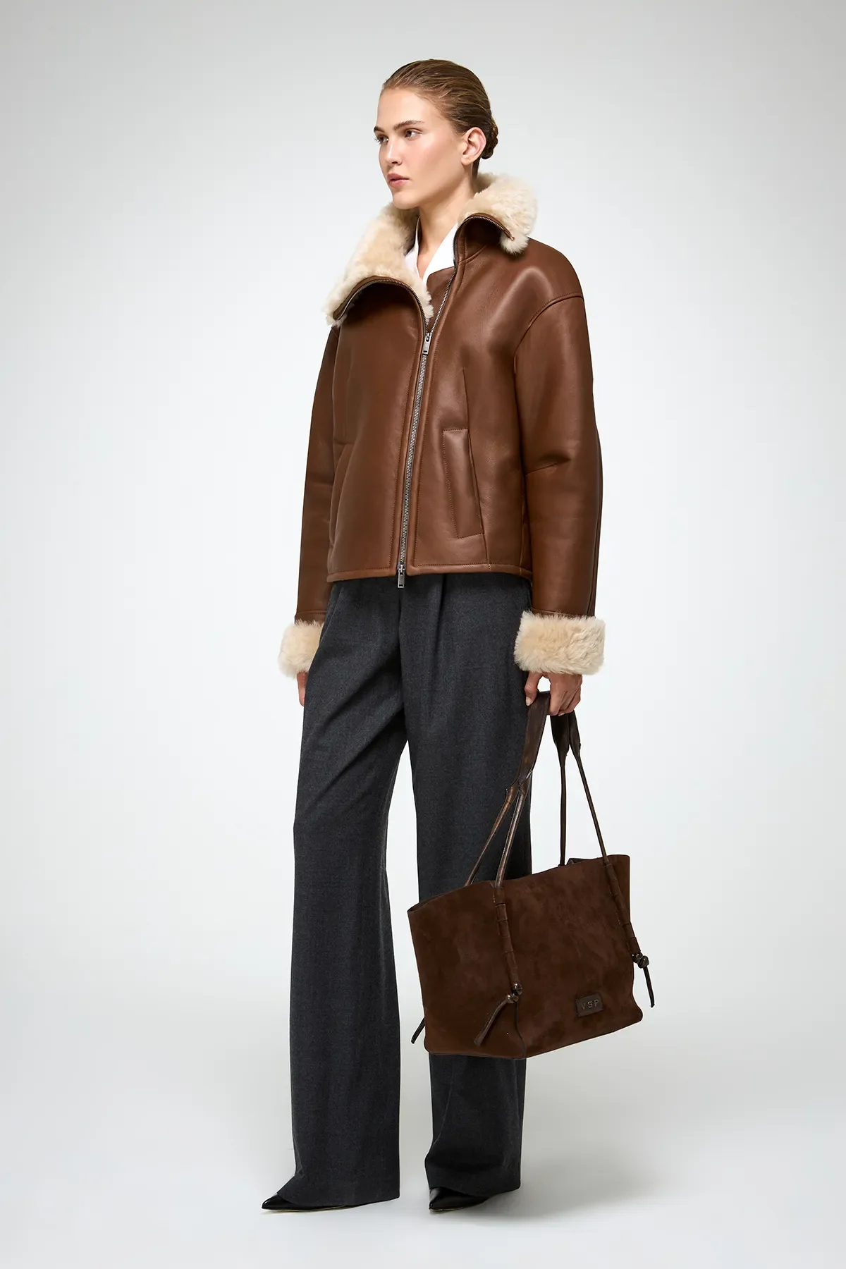 Pia - Brown Shearling Jacket - Image 5