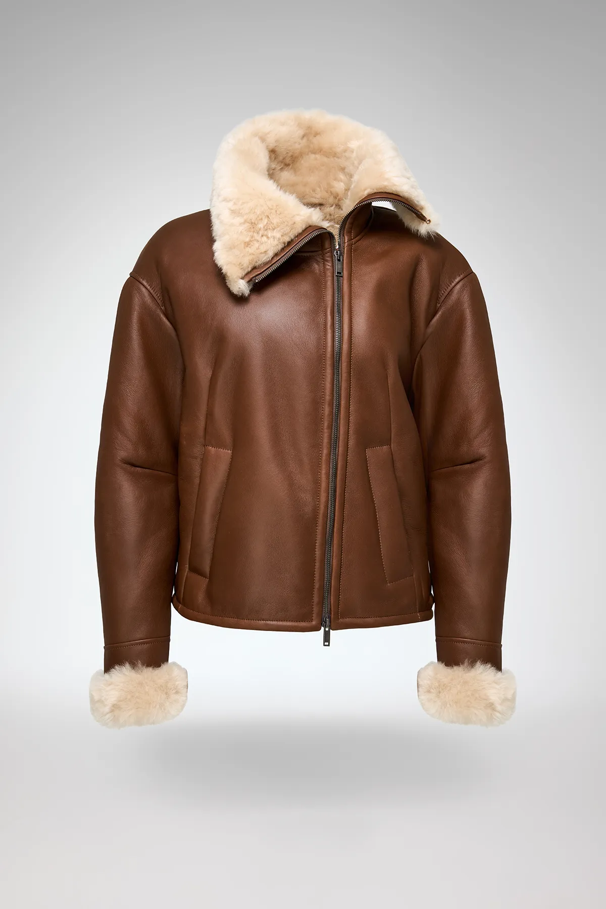 Pia - Brown Shearling Jacket - Image 6