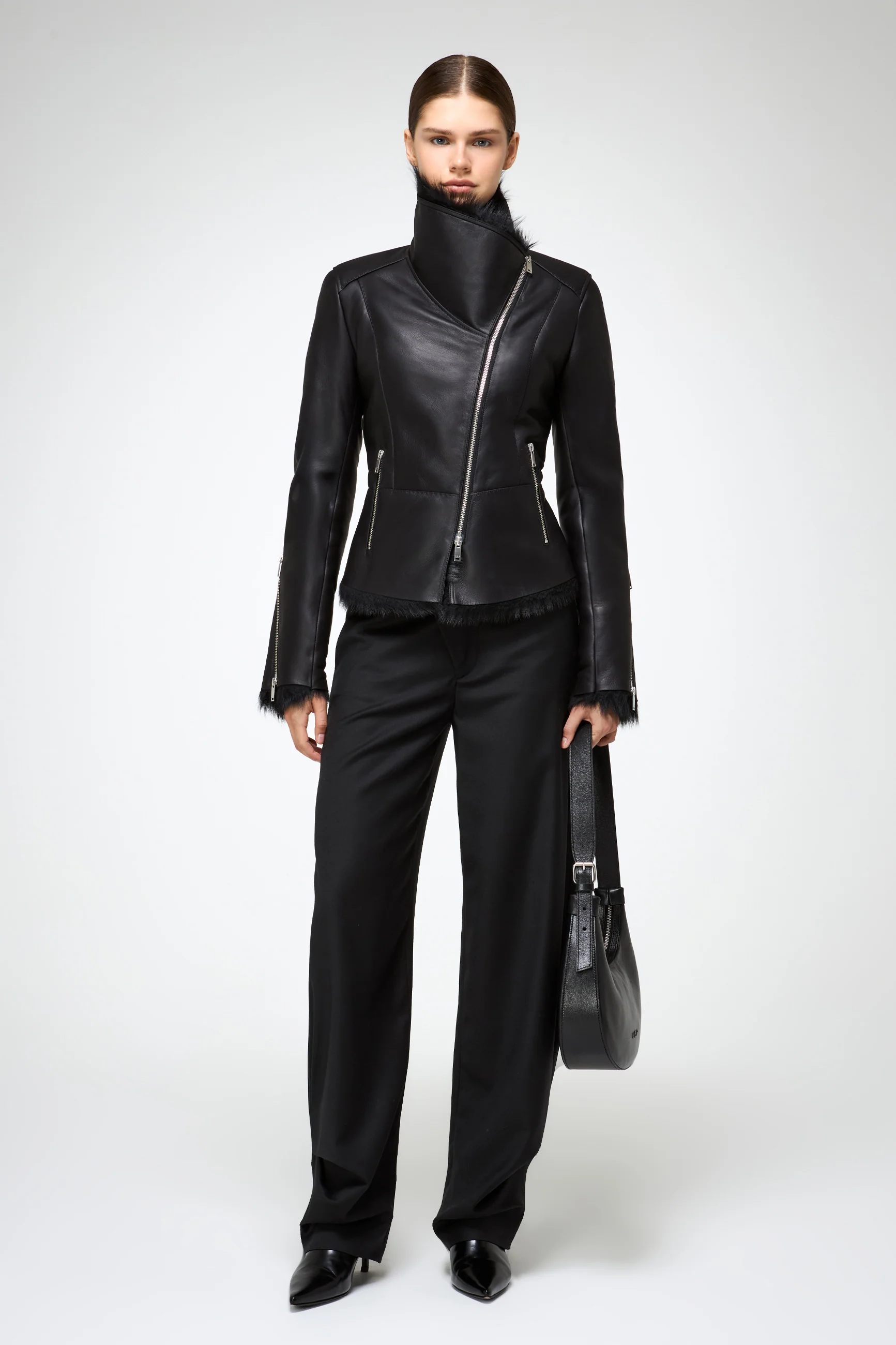 Renata - Toscana Black Shearling Jacket - Image 4