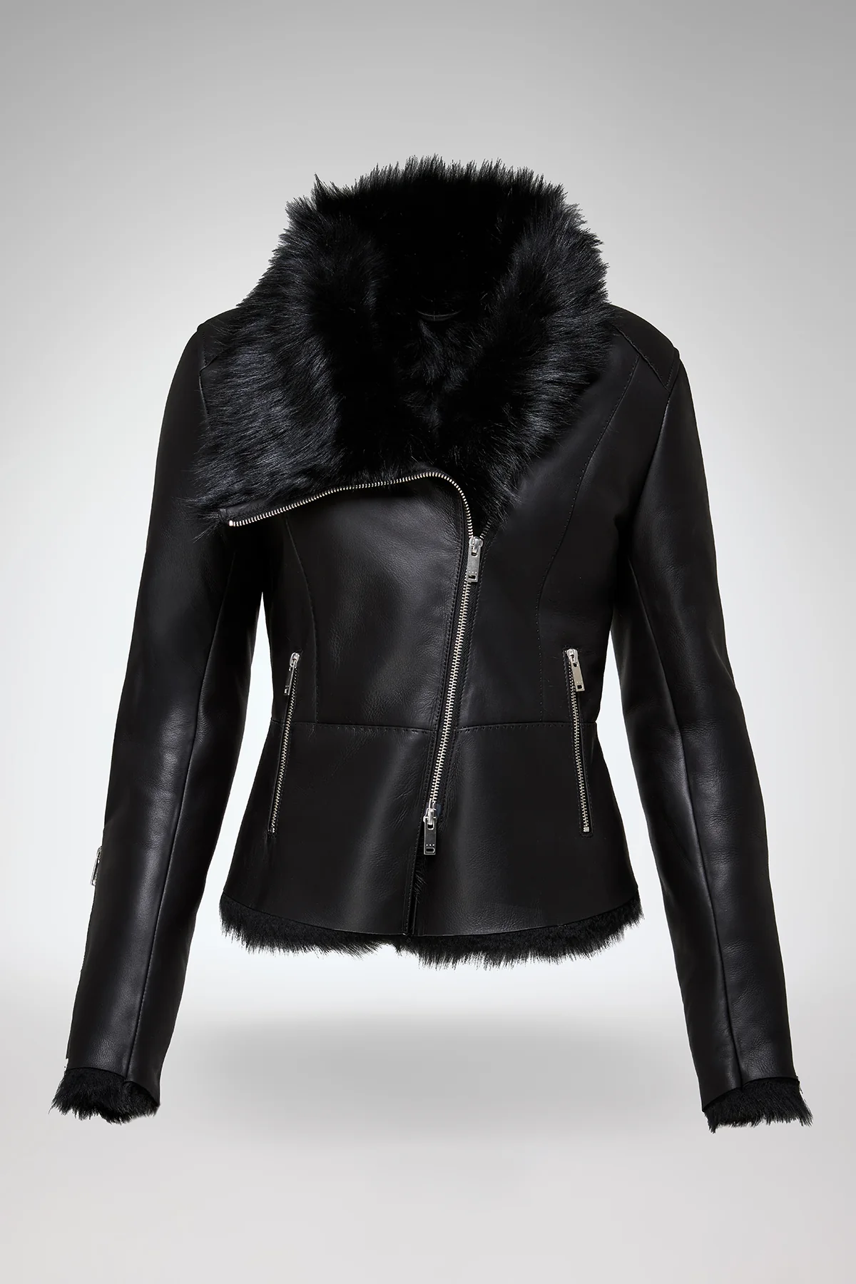 Renata - Toscana Black Shearling Jacket - Image 5