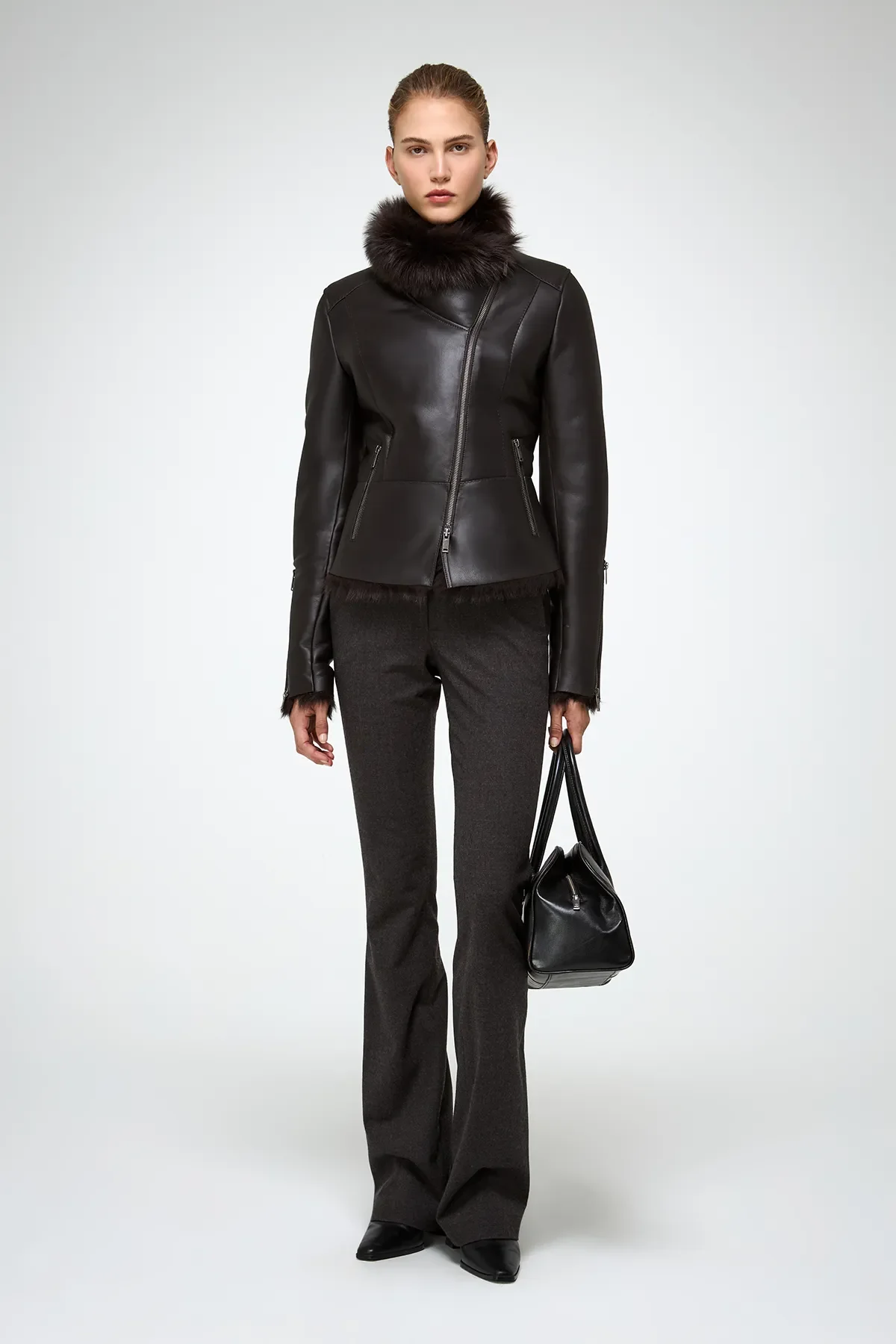 Renata - Brown Shearling Jacket - Image 4