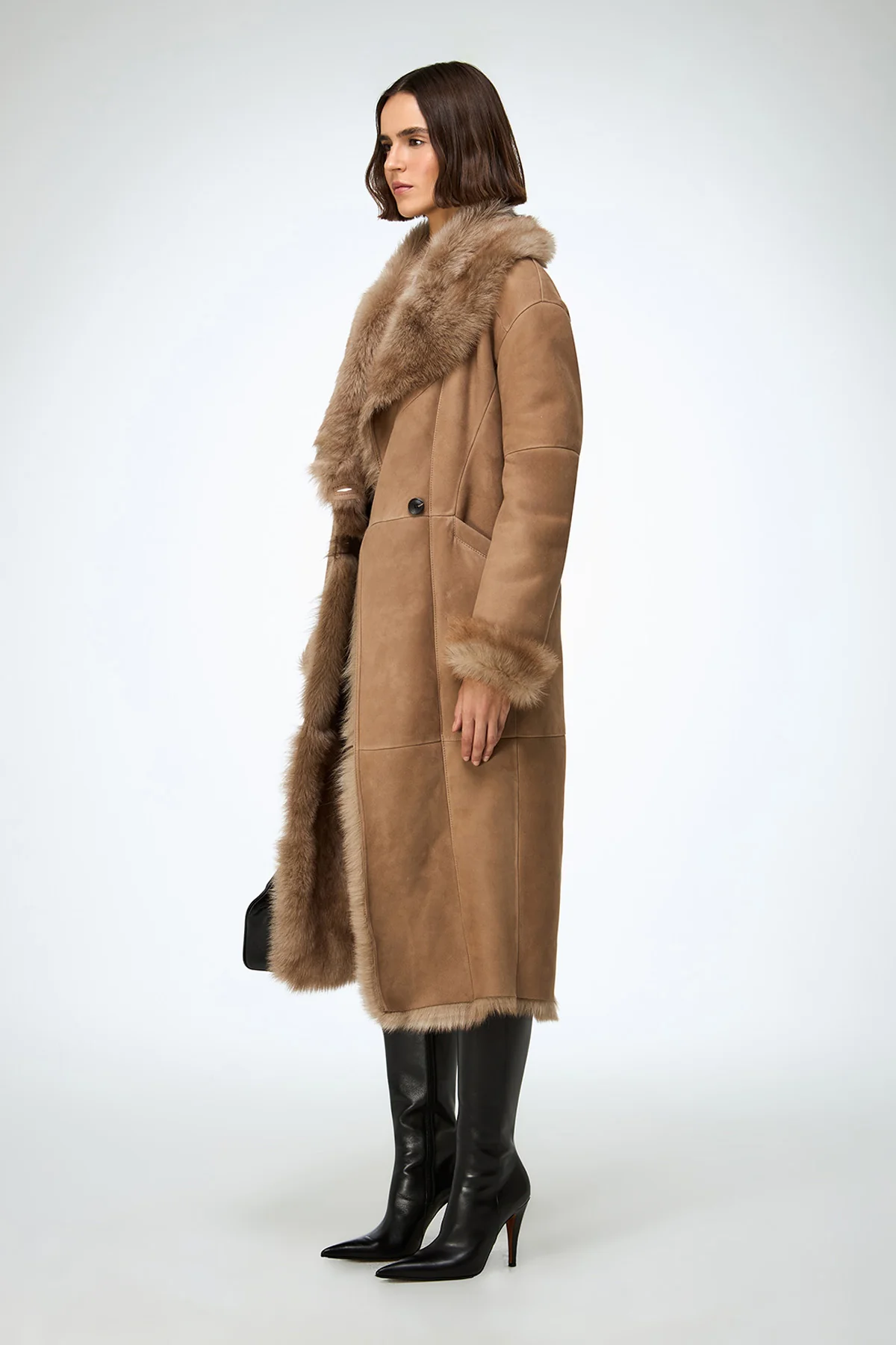 Rosanna - Sand Shearling Coat - Image 3