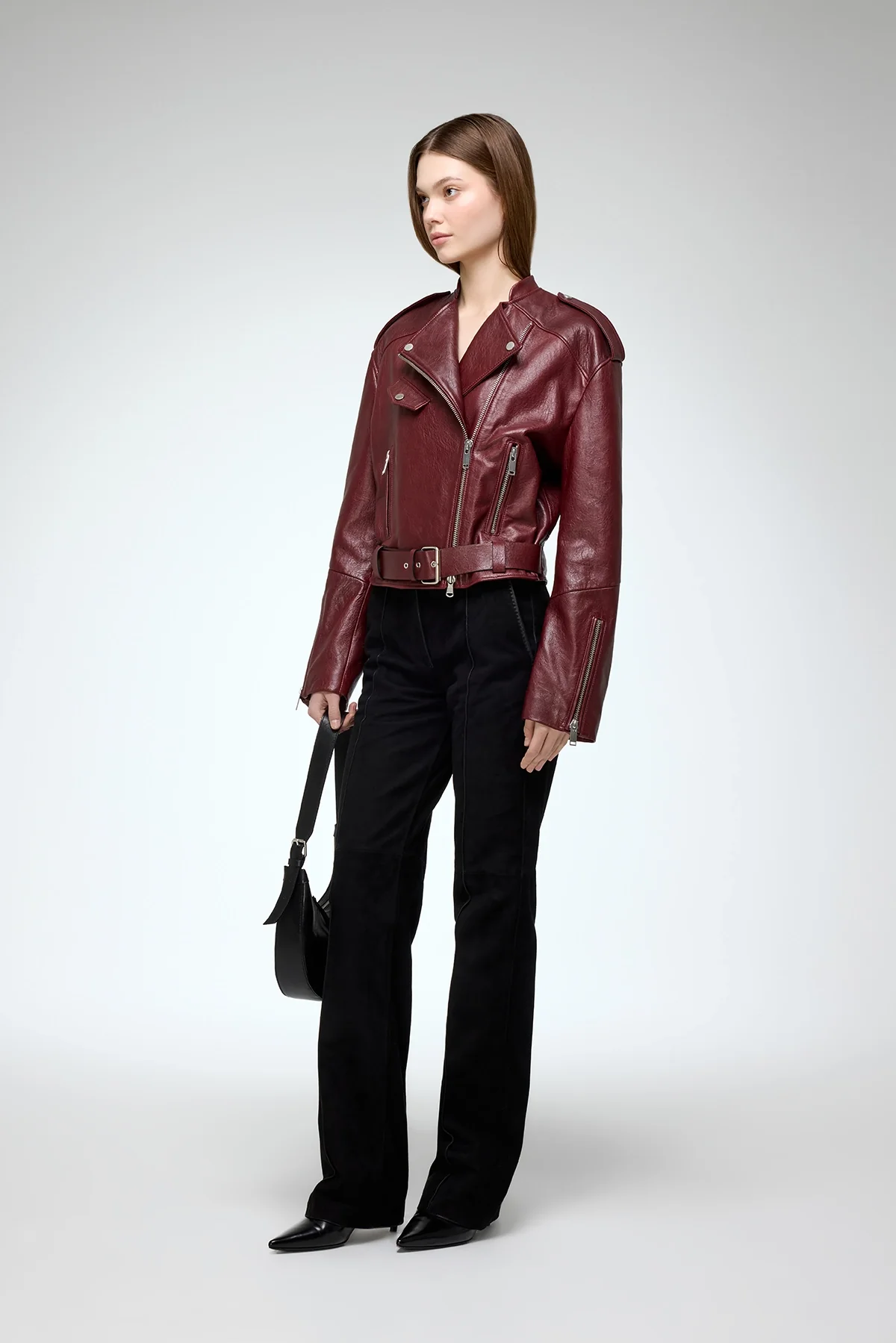 Ruby - Bordeaux Leather Jacket - Image 3
