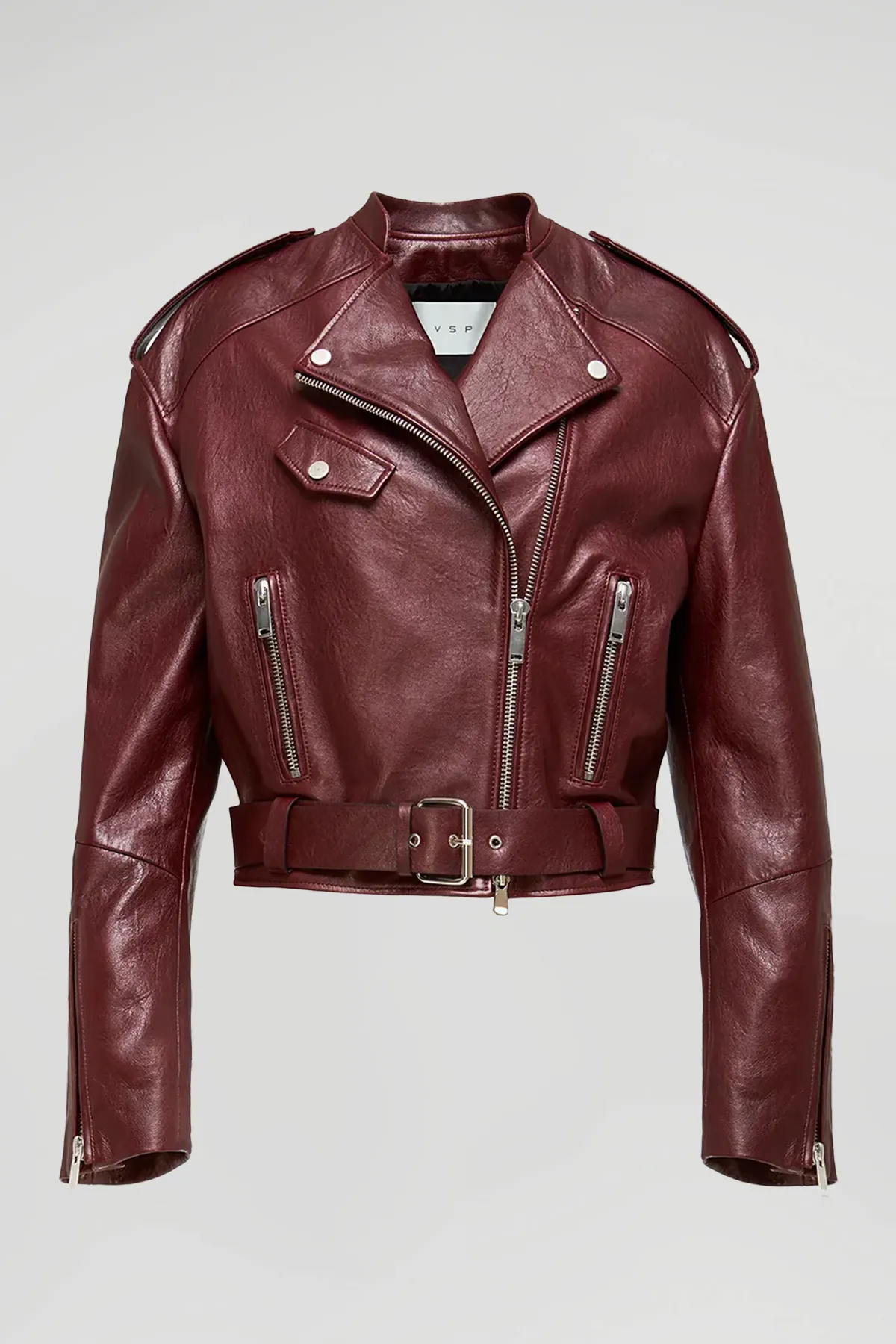 Ruby - Bordeaux Leather Jacket - Image 6