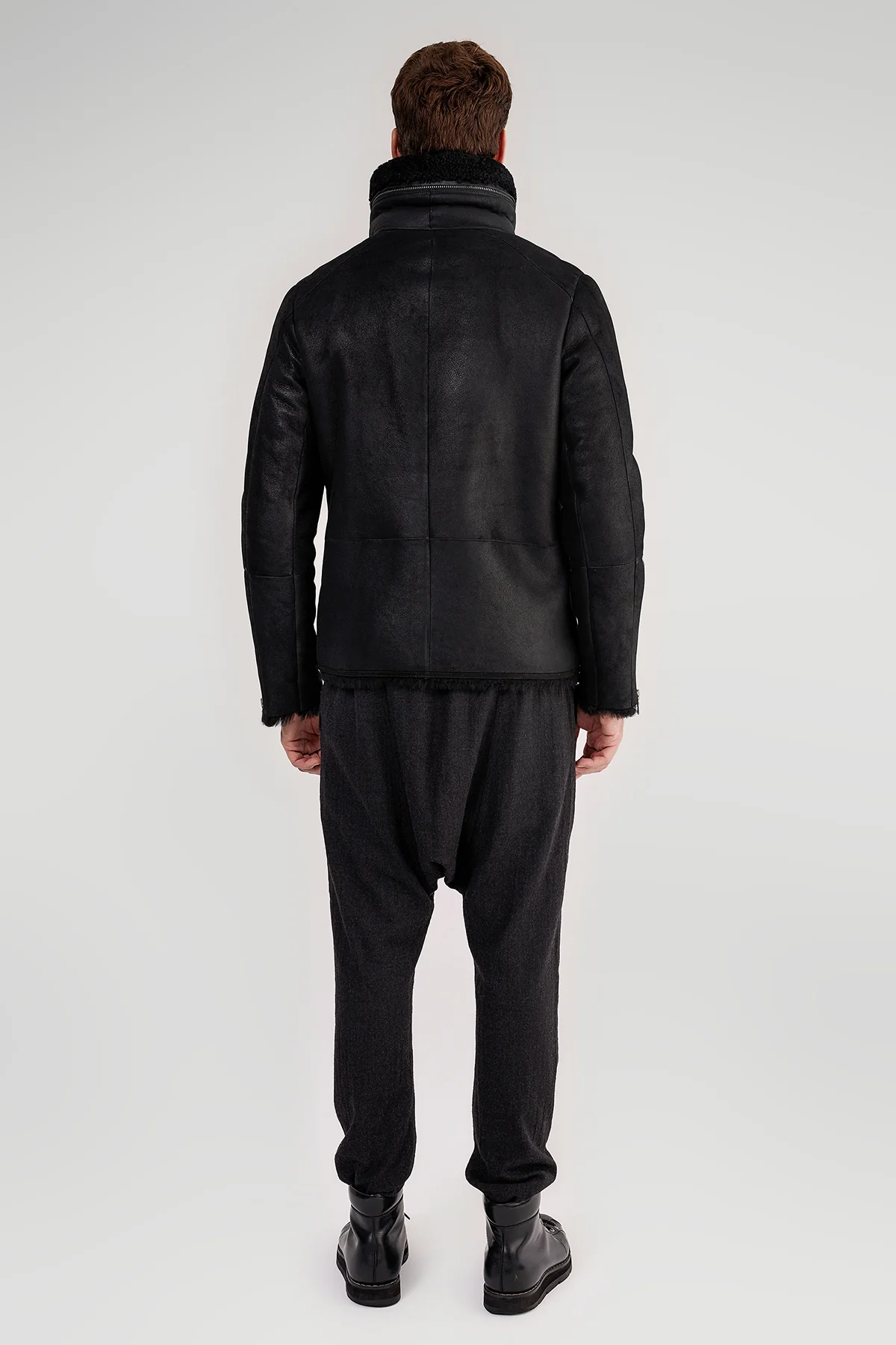 Black Shearling Jacket - Image 5