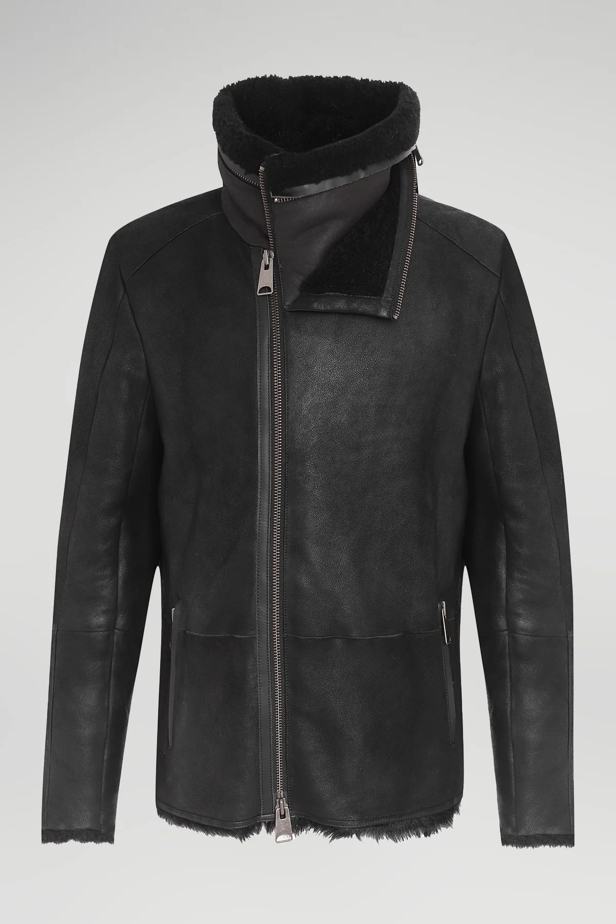 Black Shearling Jacket - Image 6