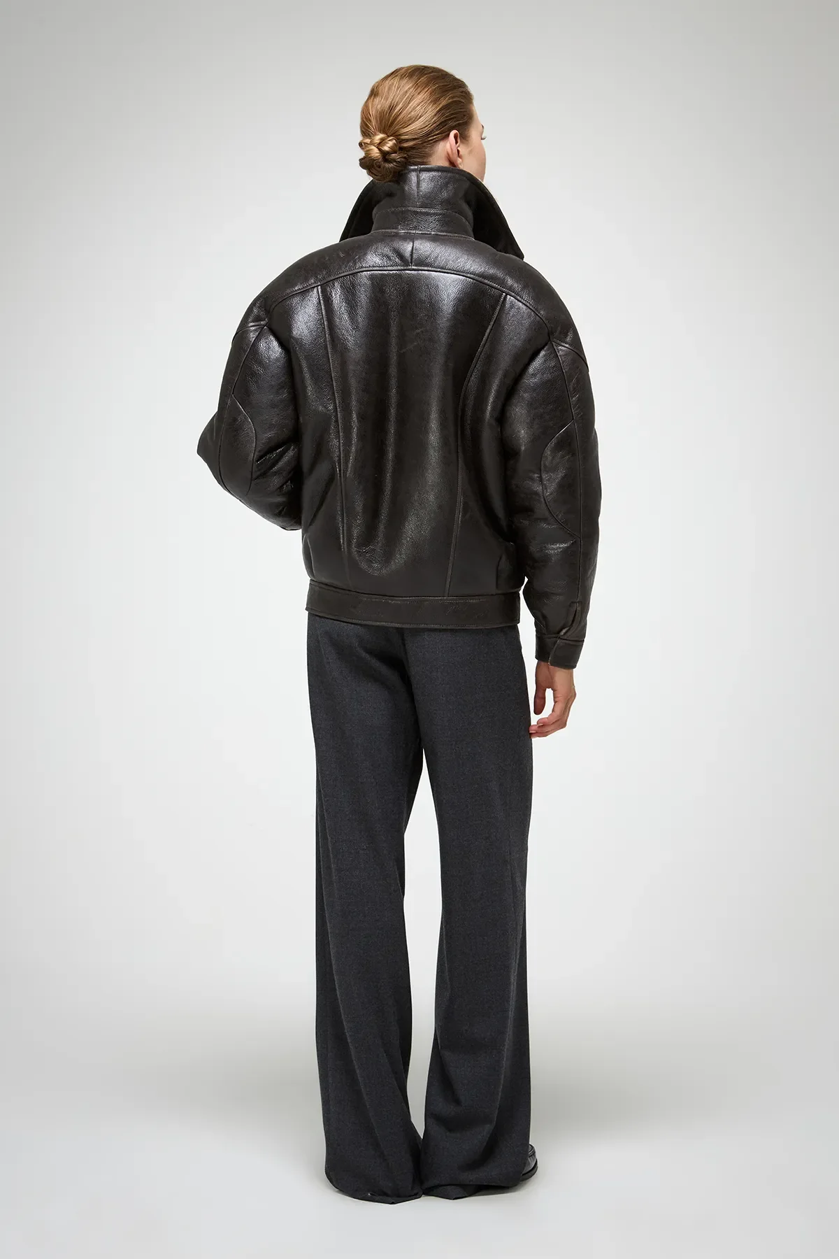 Sandie - Anthracite Shearling Jacket - Image 8