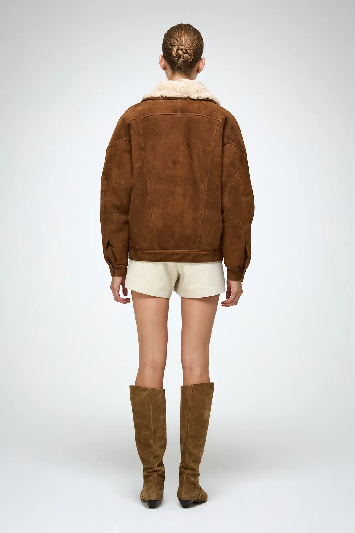 Sandie - Beige Shearling Jacket - Image 8