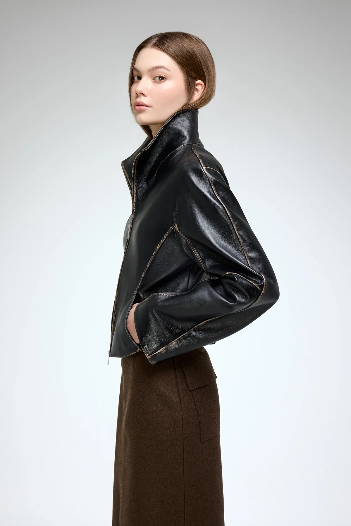 Serra - Black Leather Jacket - Image 4