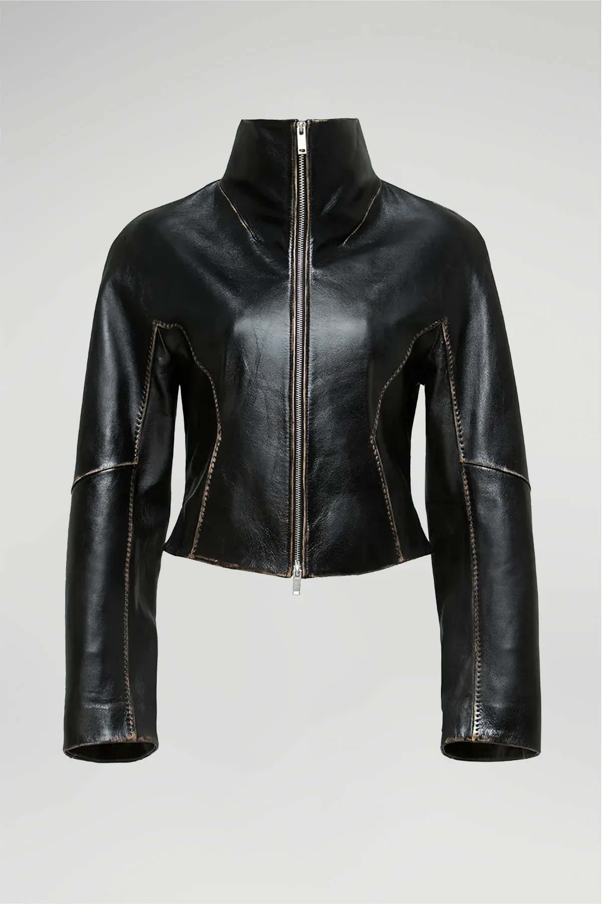 Serra - Black Leather Jacket - Image 5