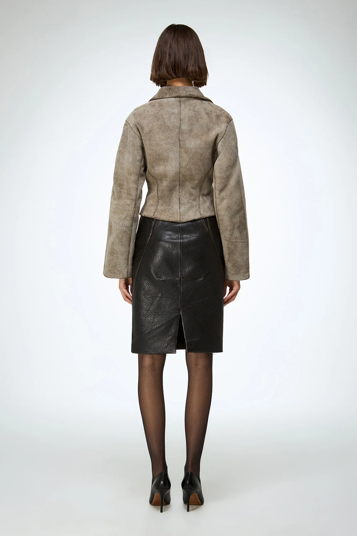 Serra - Grey Leather Jacket - Image 6