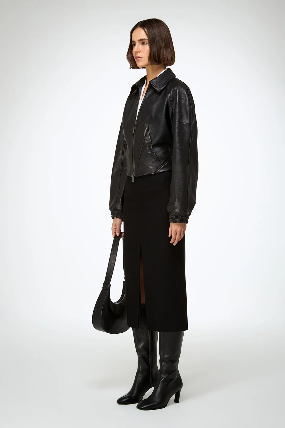 Silvia - Black Leather Jacket - Image 3