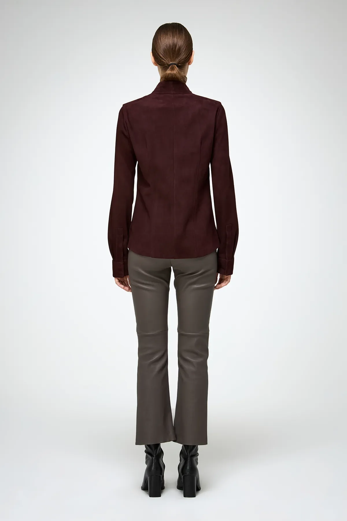 Talia - Burgundy Leather Shirt - Image 6