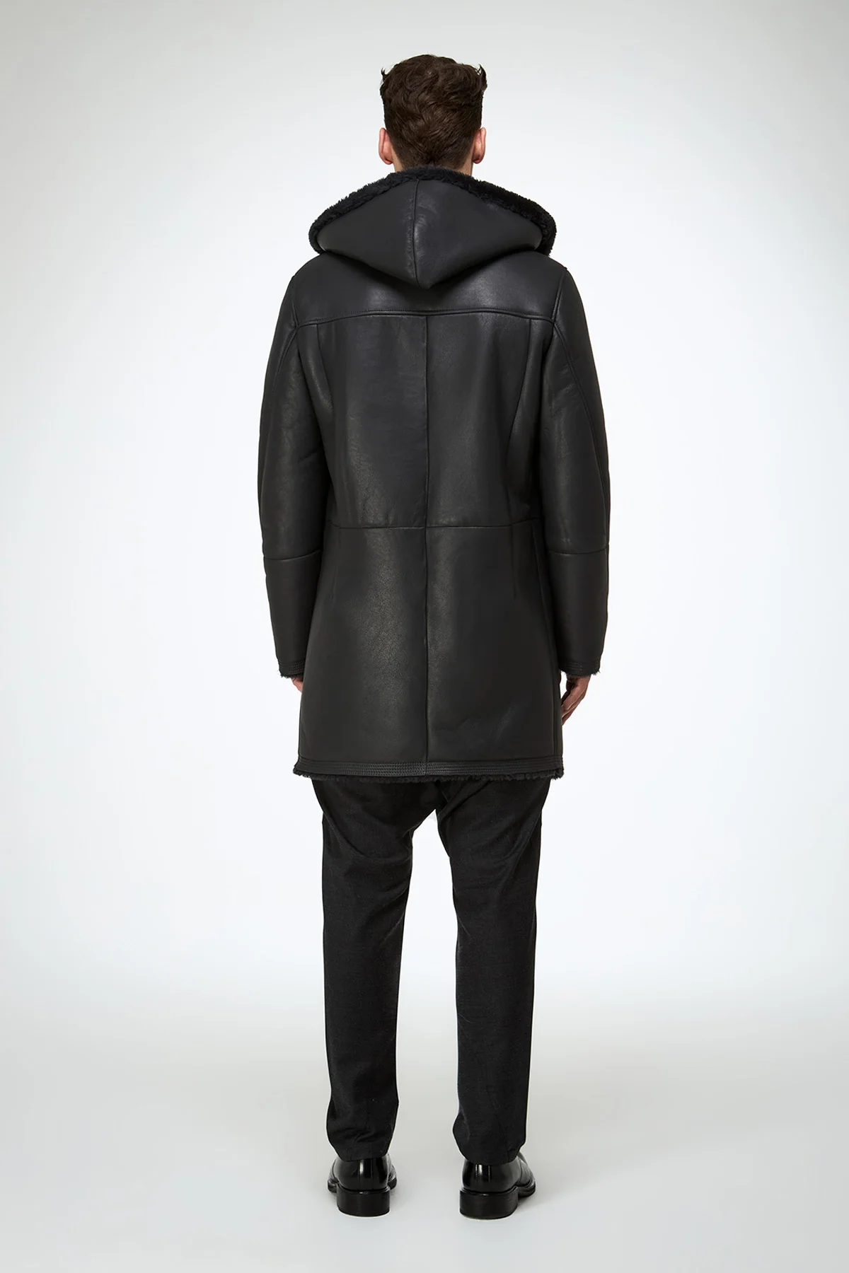 Teo - Anthracite Shearling Coat - Image 7