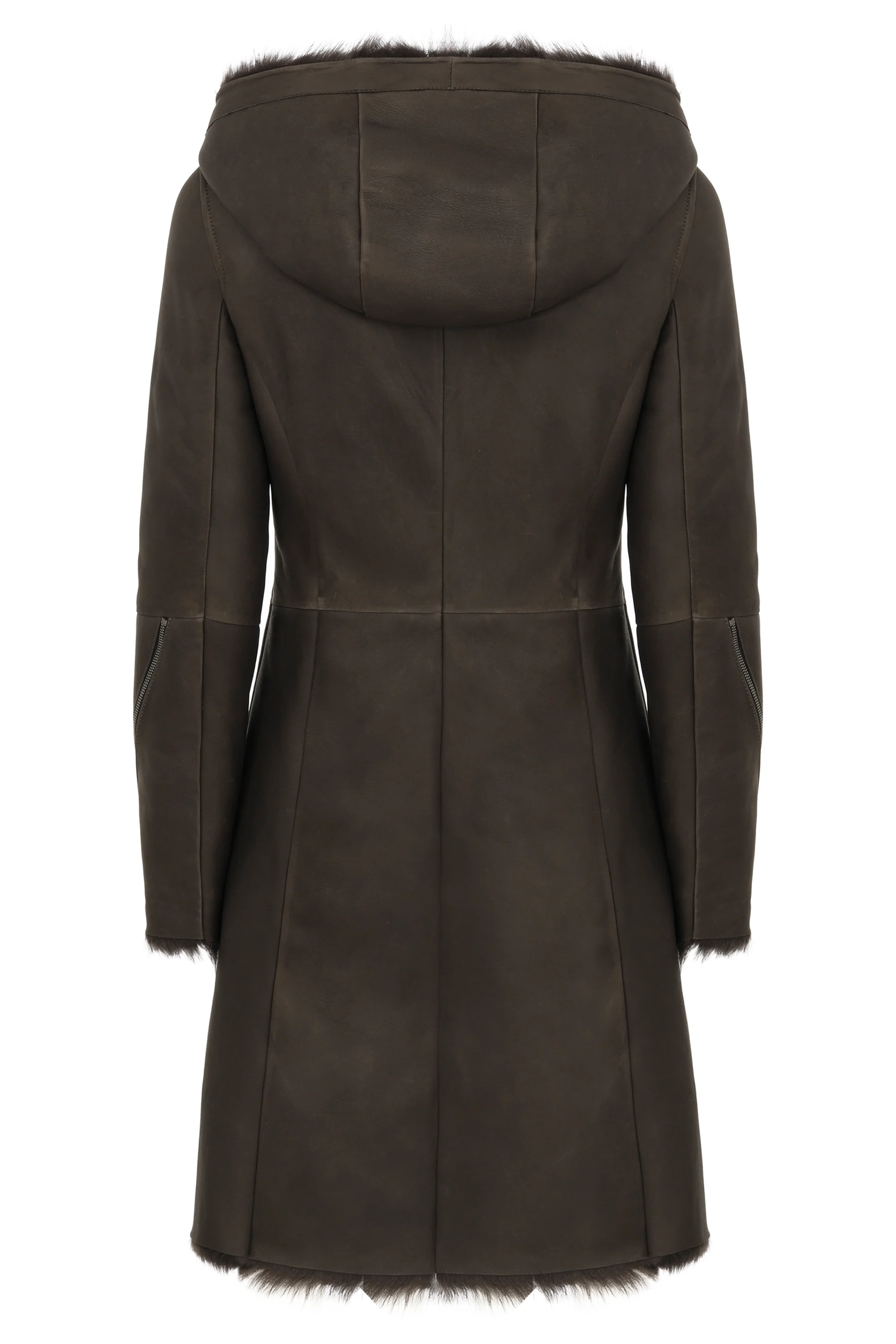 Tessa - Brown Anthracite Shearling Coat - Image 4