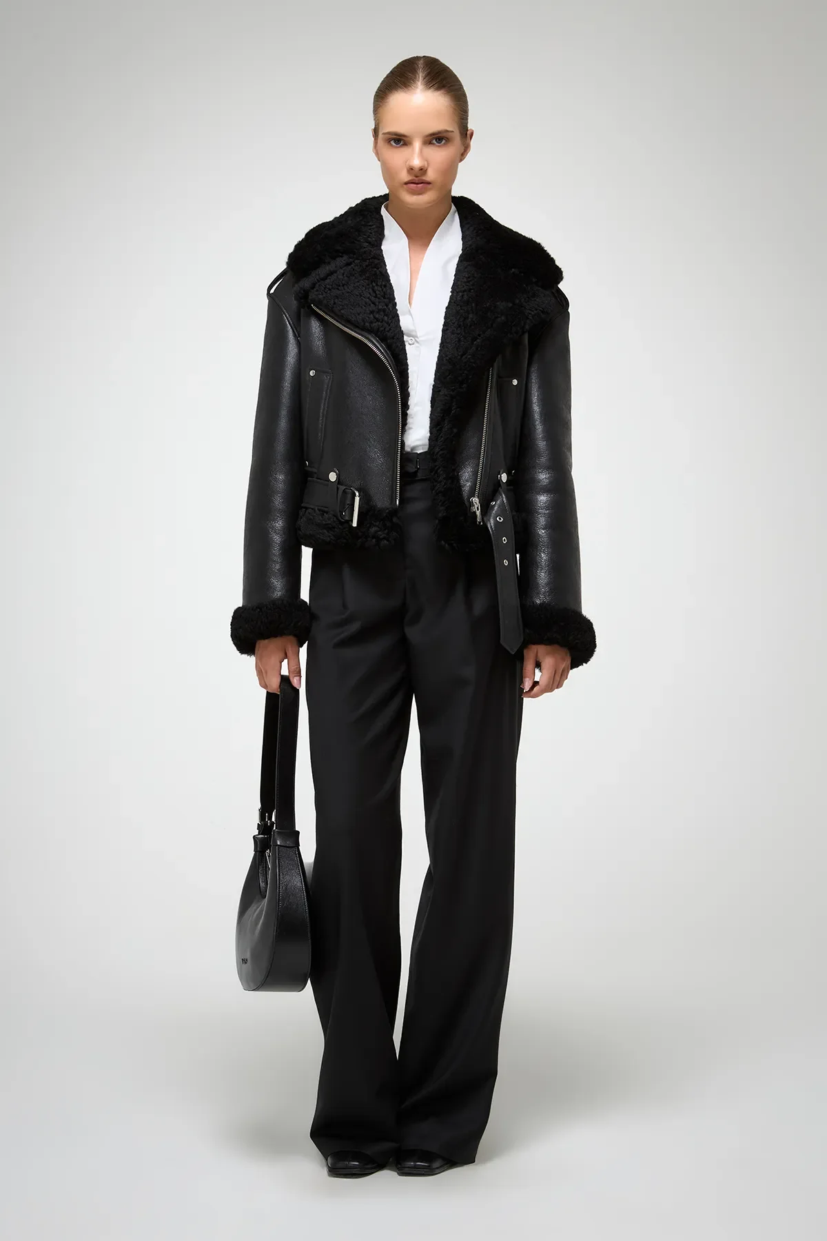 Tierra - Black Shearling Jacket - Image 3