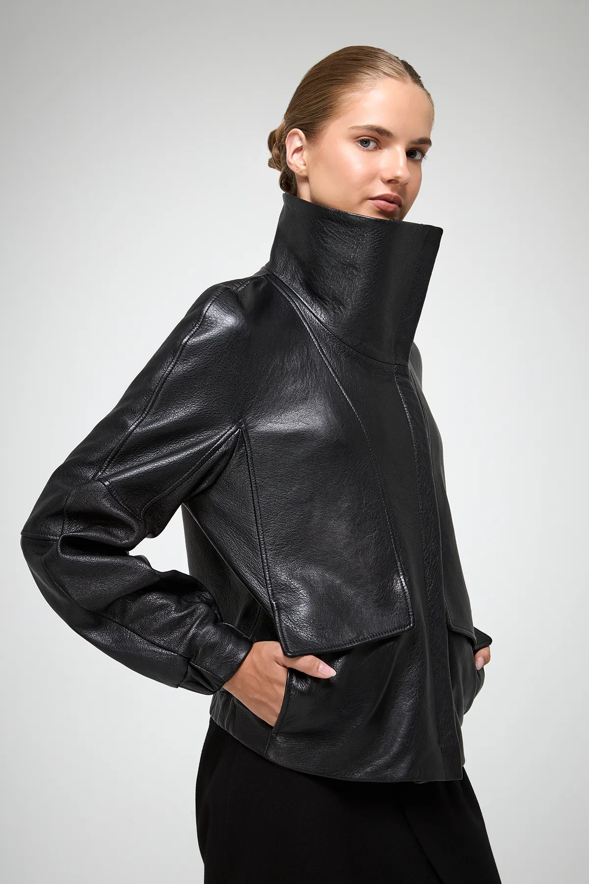 Titiana - Black Leather Jacket - Image 2