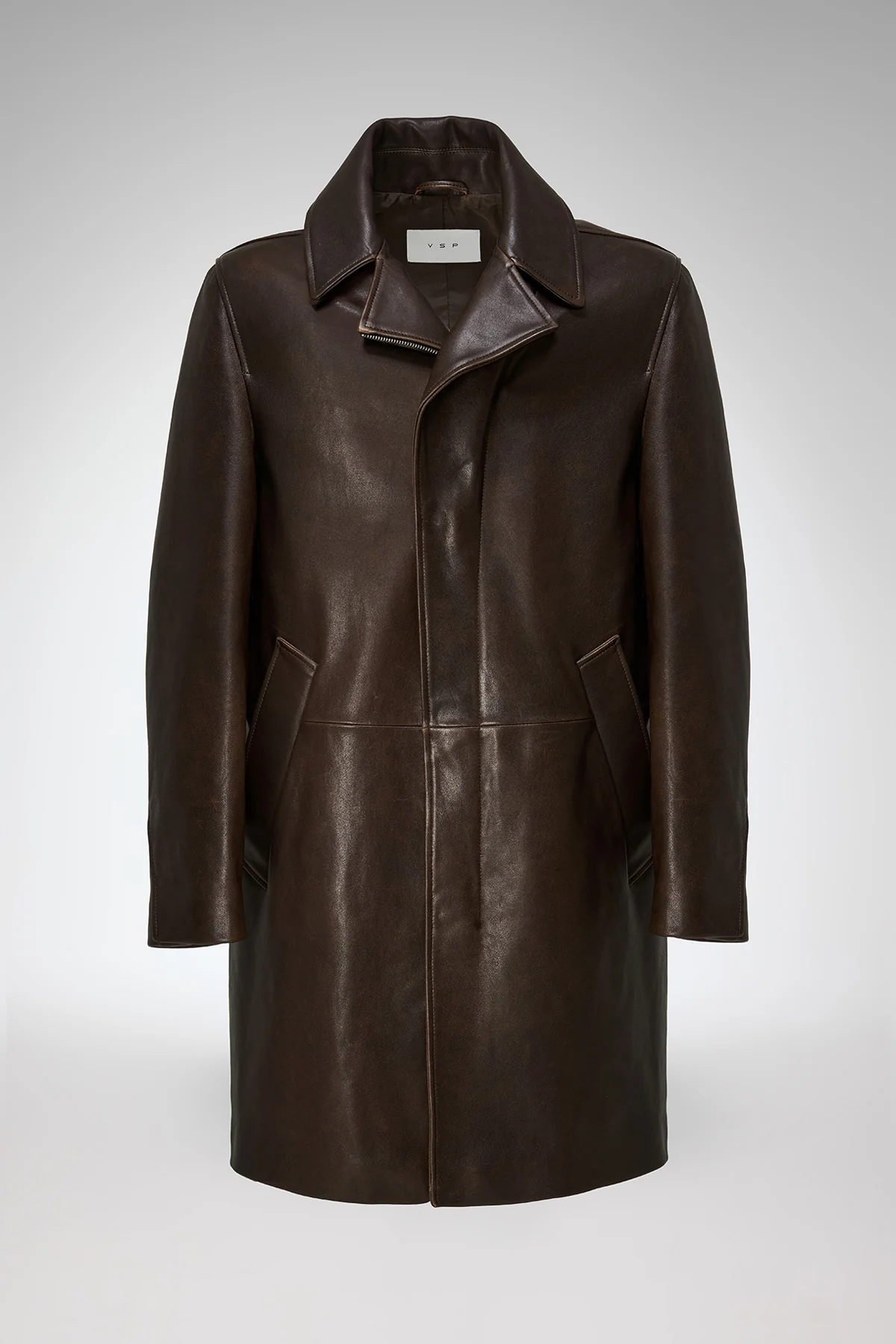 Tony - Brown Leather Coat - Image 6