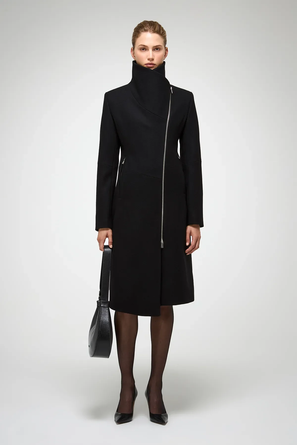 Vilma - Black Wool Coat - Image 3