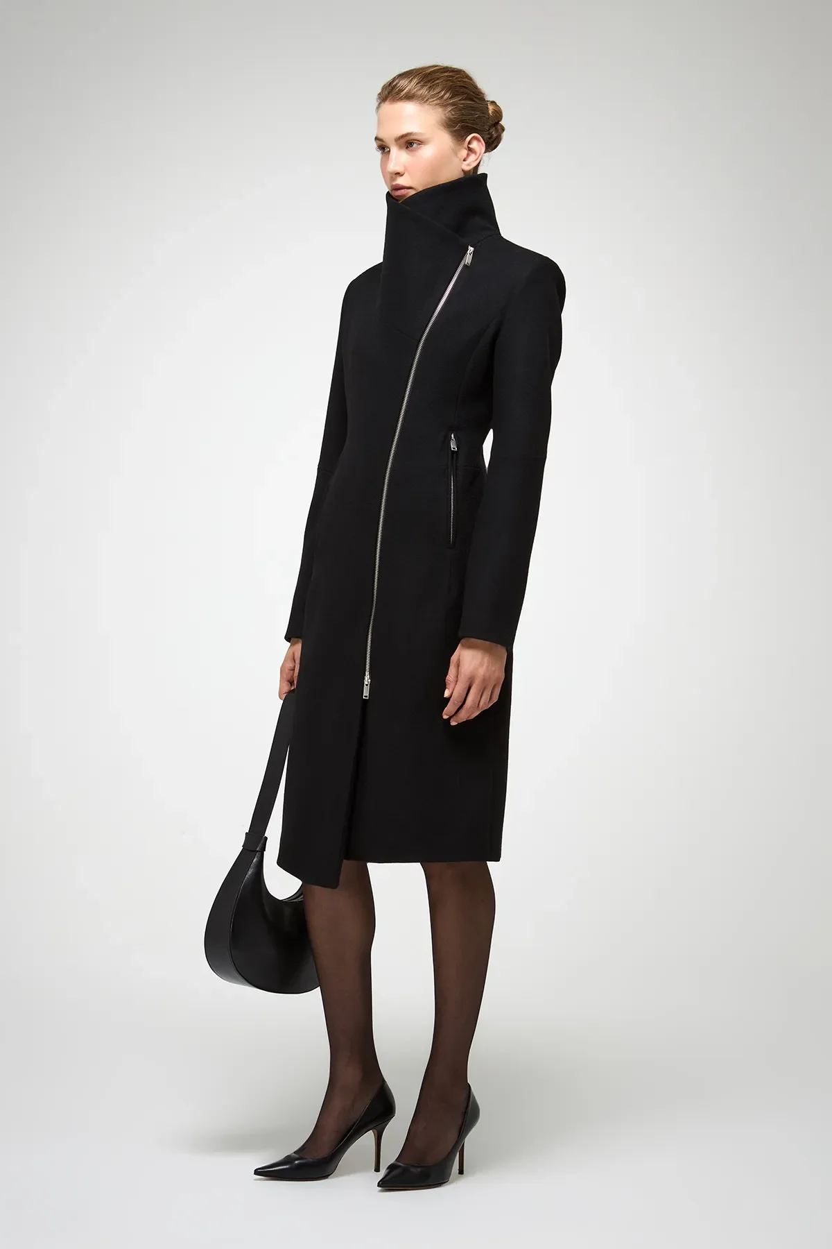 Vilma - Black Wool Coat - Image 4