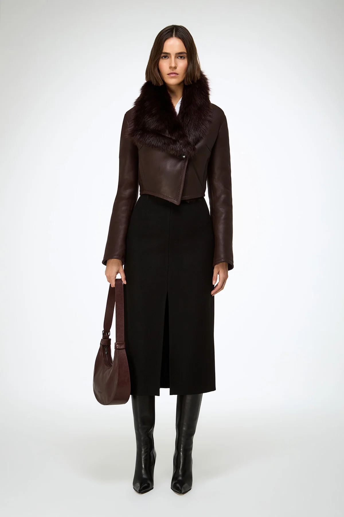 Yva - Cherry Shearling Jacket