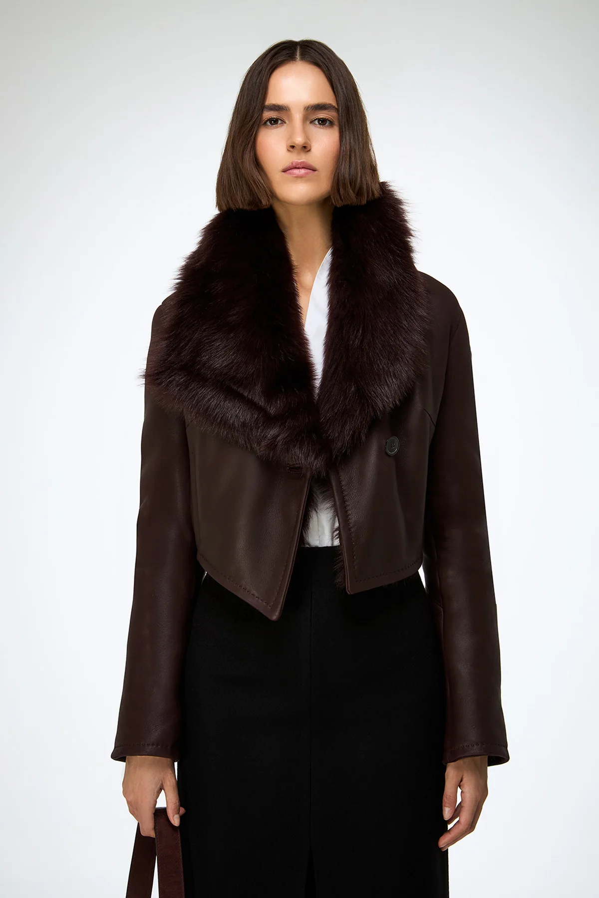 Yva - Cherry Shearling Jacket - Image 2